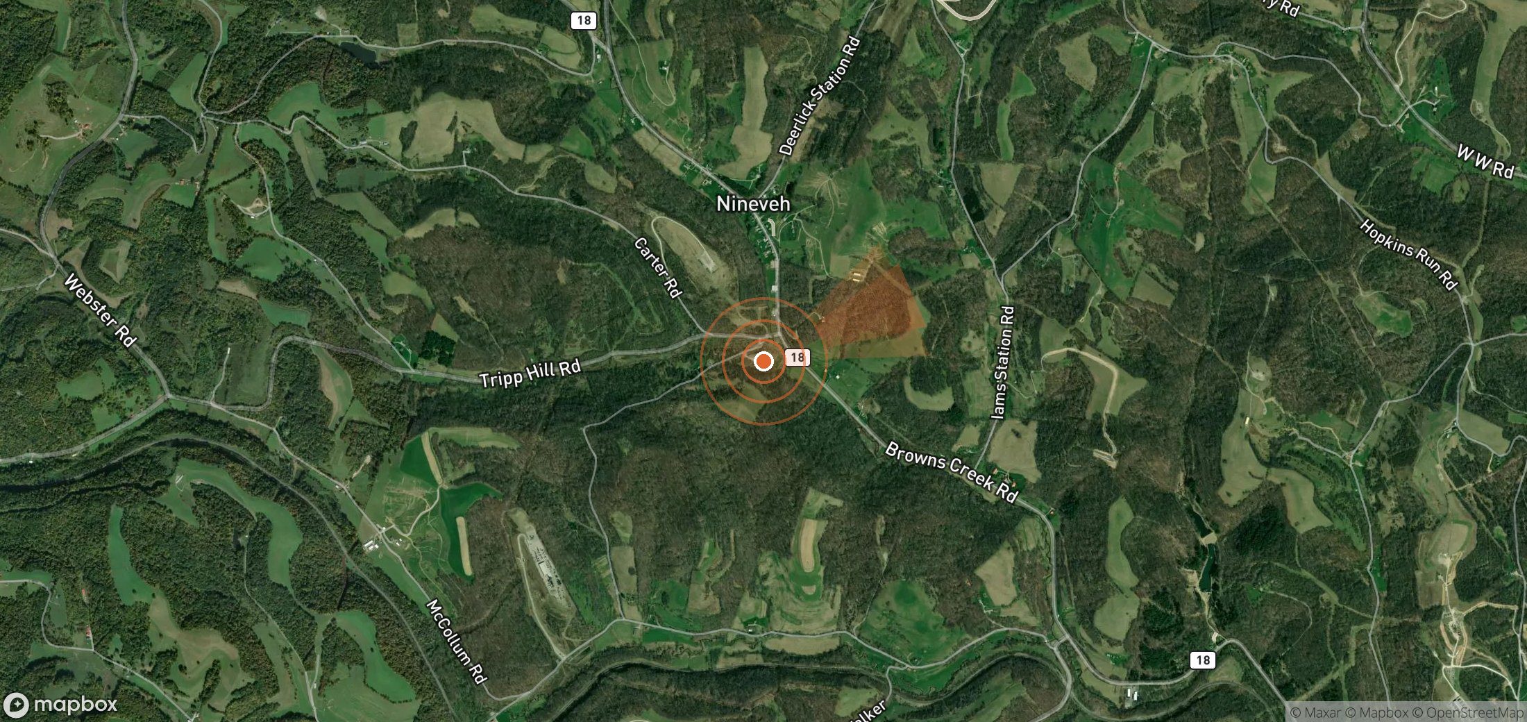 Mapa satelital de plumas de metano en Estados Unidos