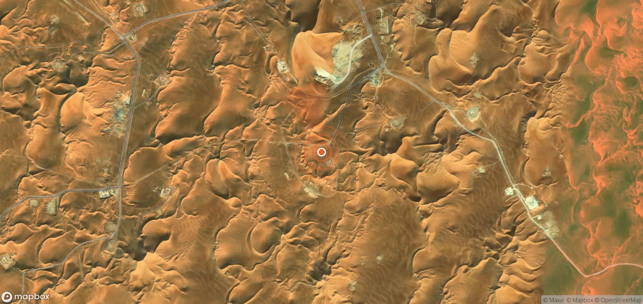 Satellite map of methane plume locations in Algeria