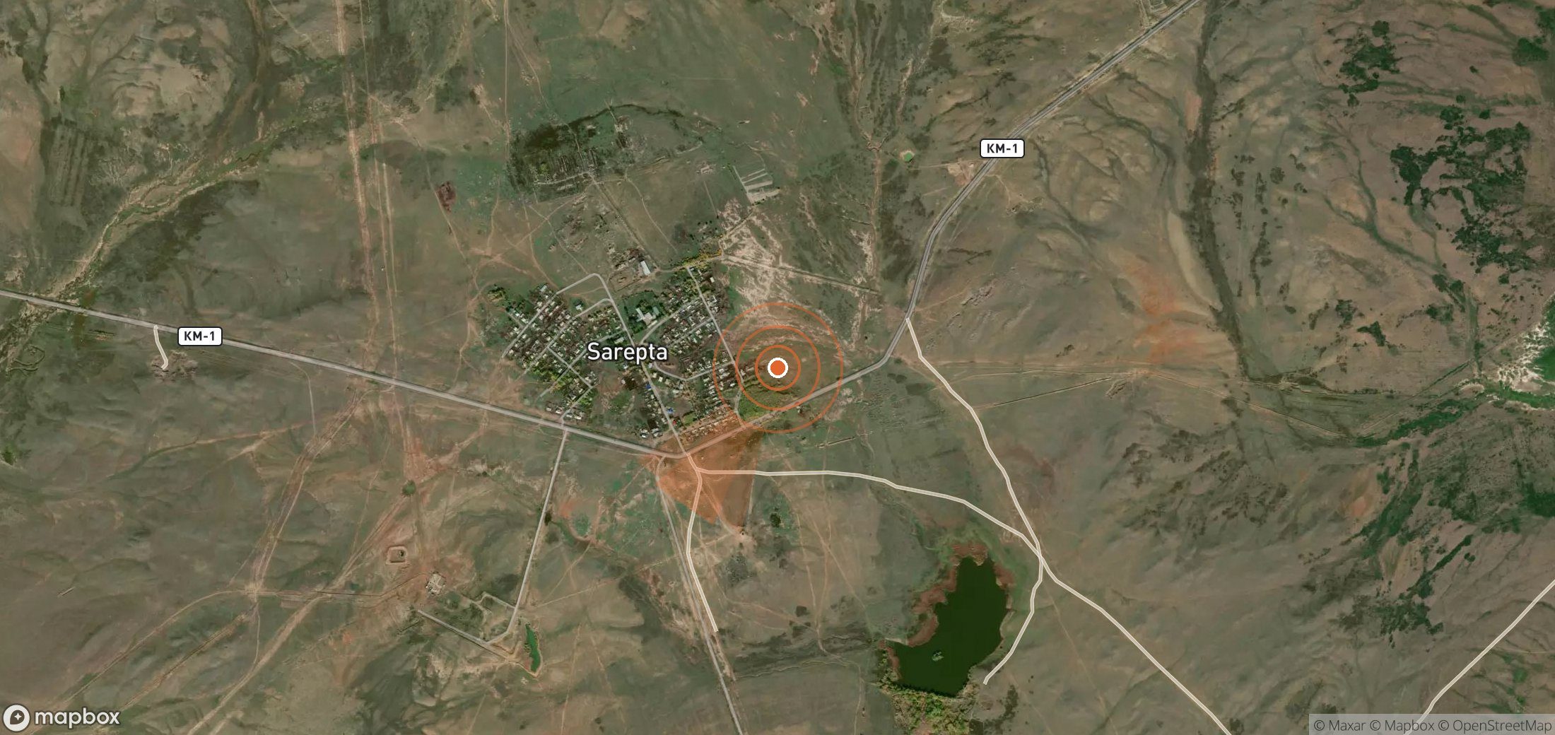 Satellite map of methane plume locations in Kazakhstan