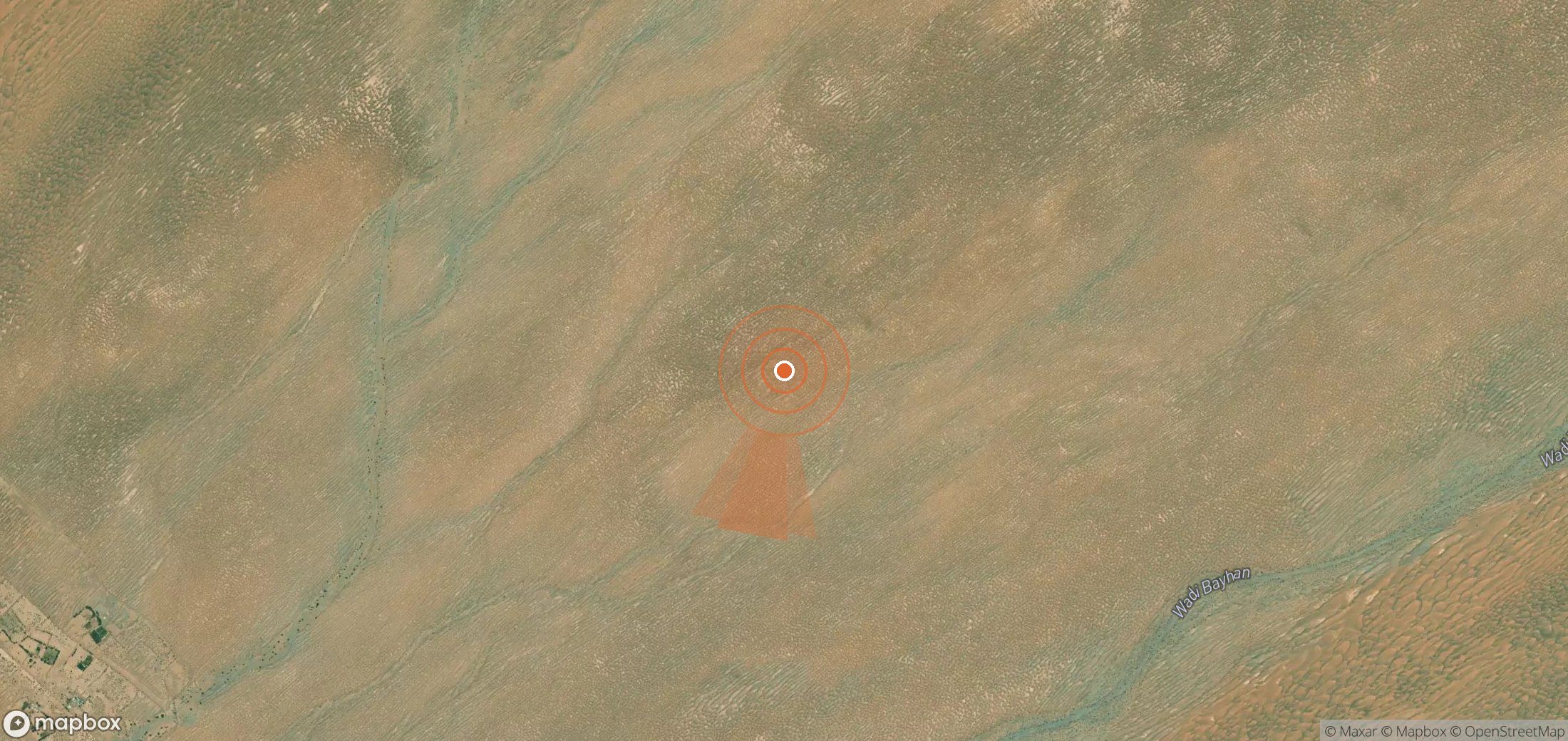 Mapa satelital de plumas de metano en Yemen
