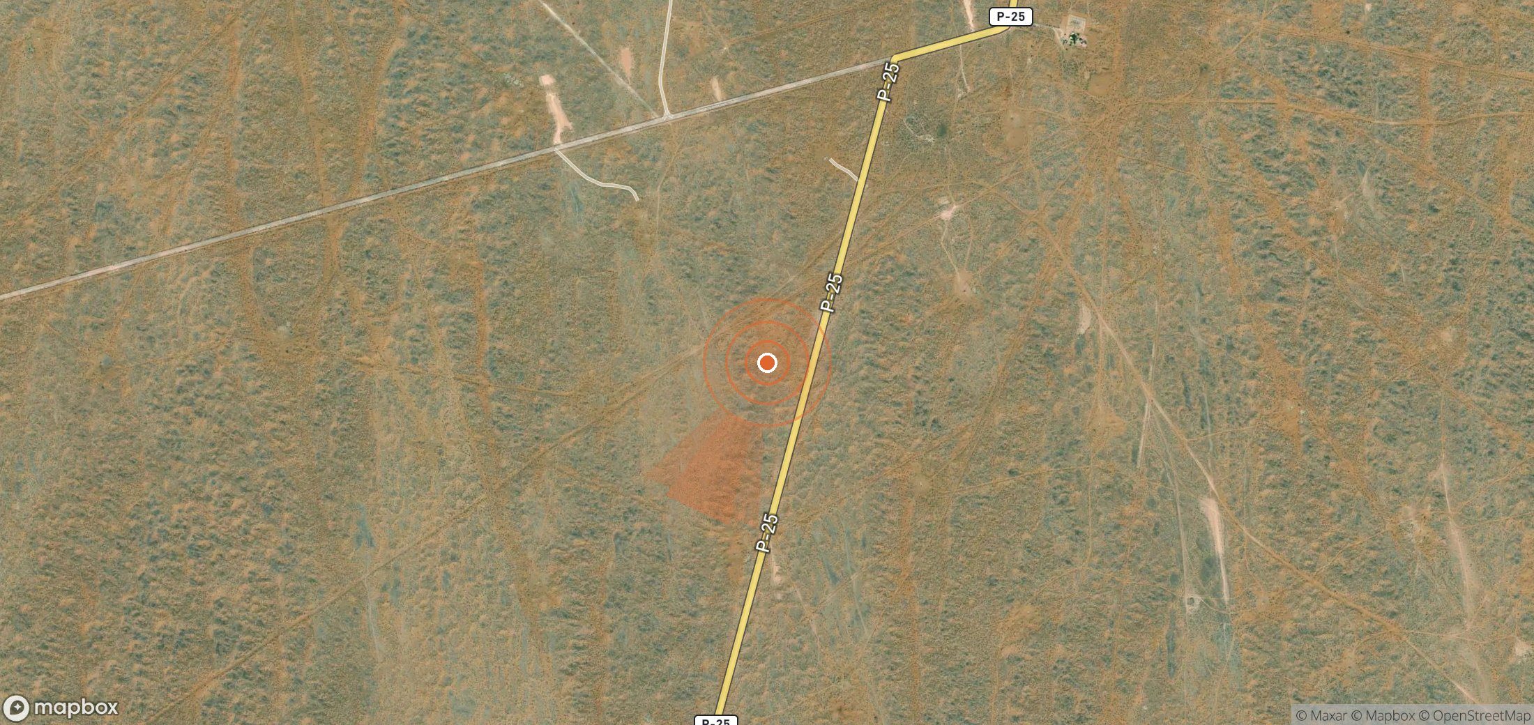 Satellite map of methane plume locations in Turkmenistan