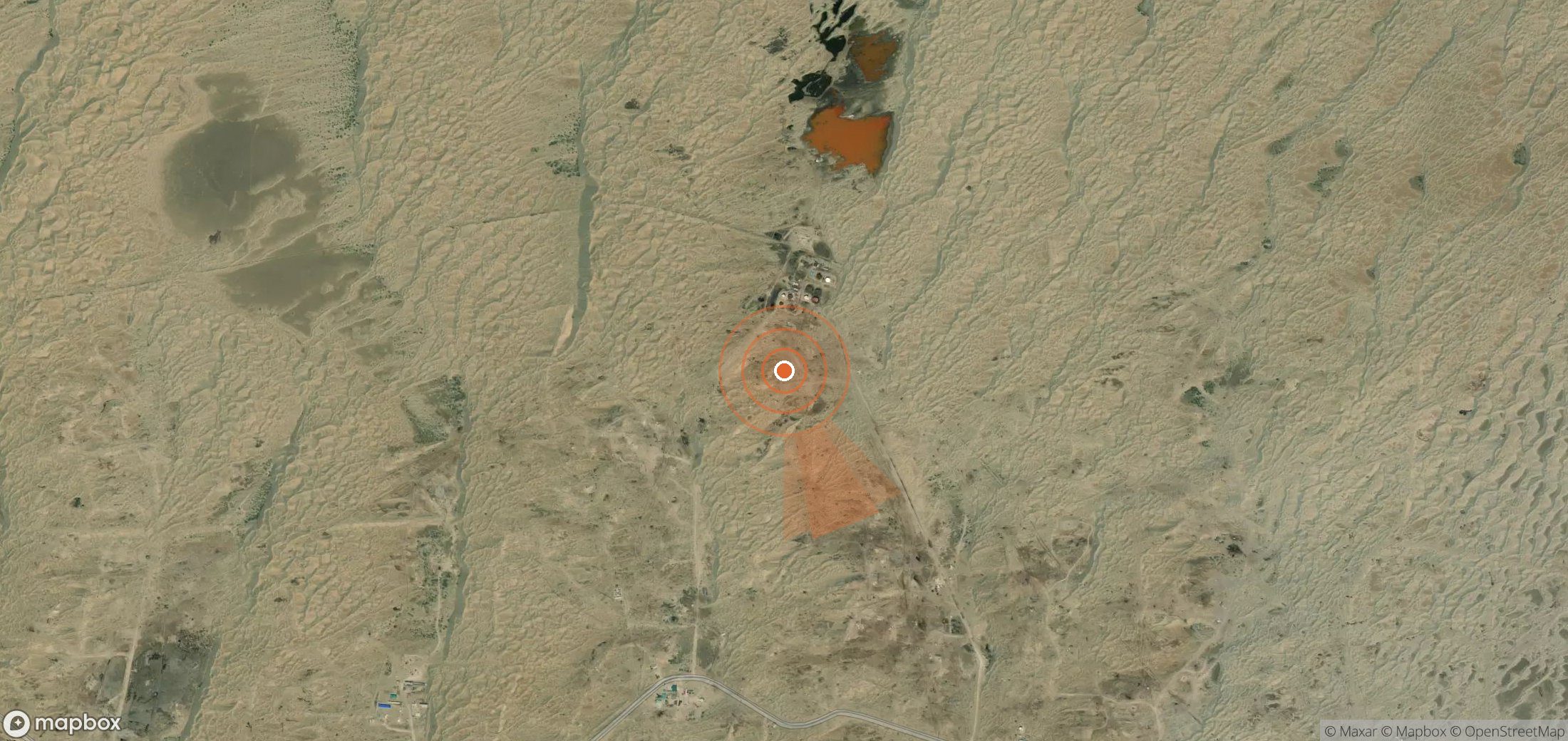 Mapa satelital de plumas de metano en Turkmenistán