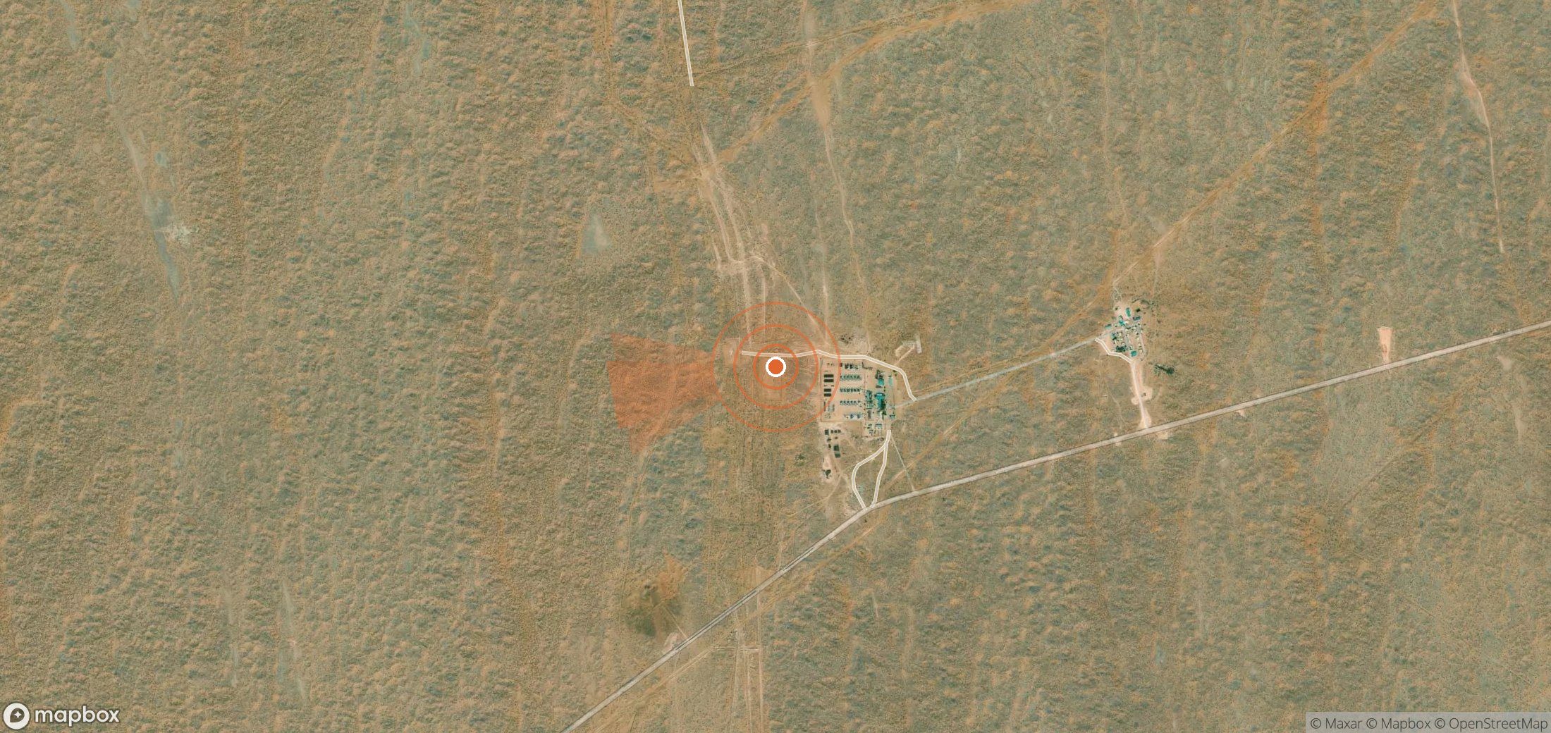 Satellite map of methane plume locations in Turkmenistan