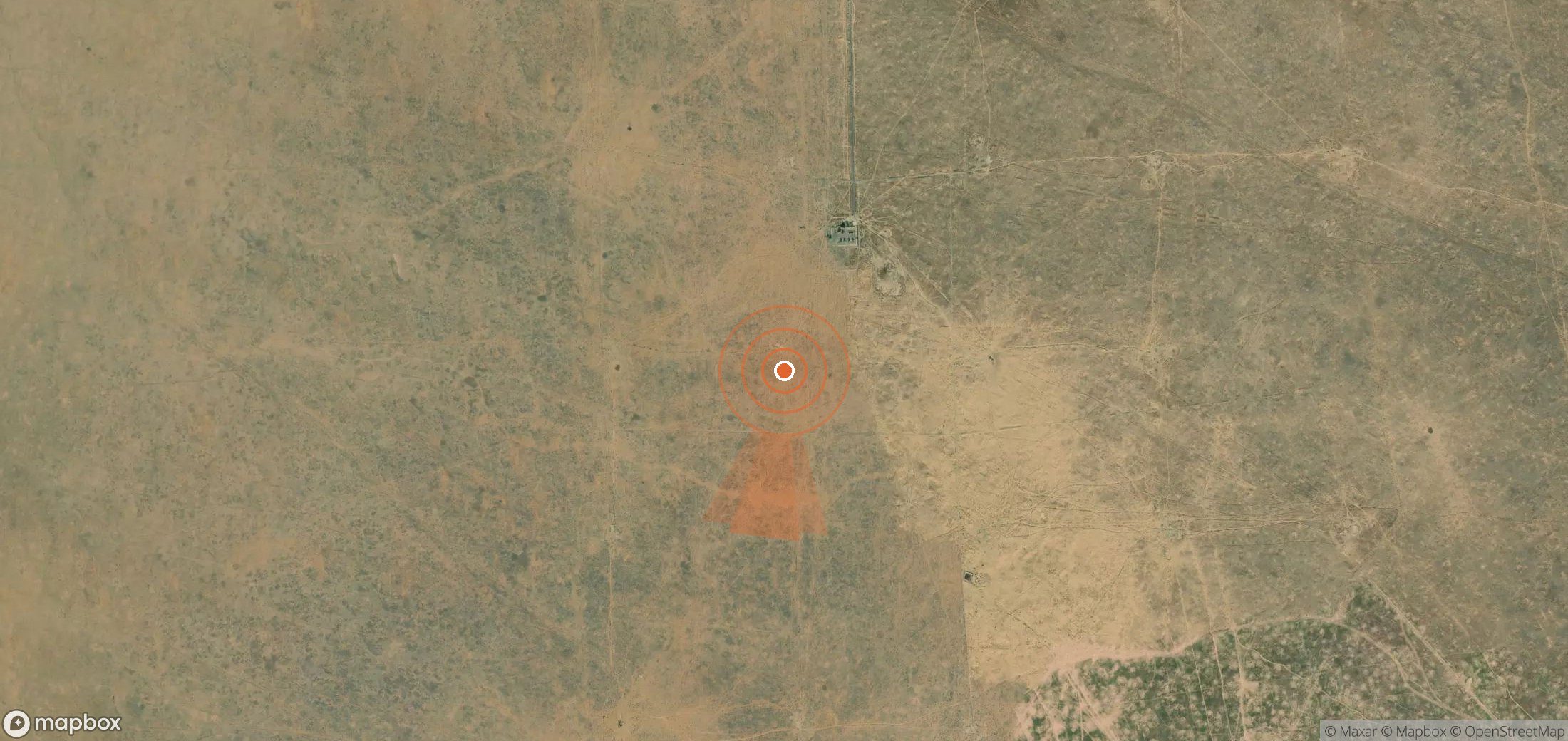 Satellite map of methane plume locations in Turkmenistan