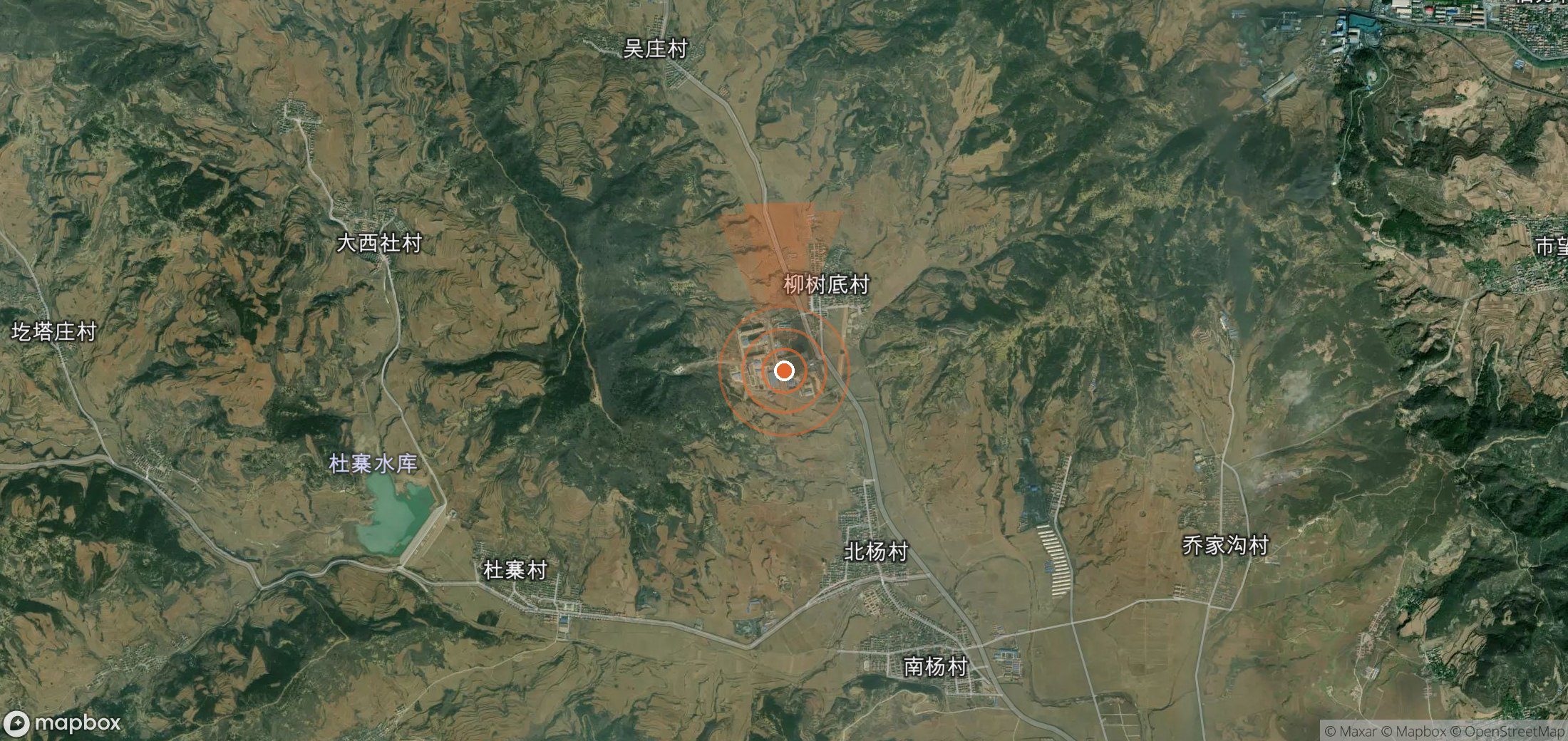 Satellite map of methane plume locations in China