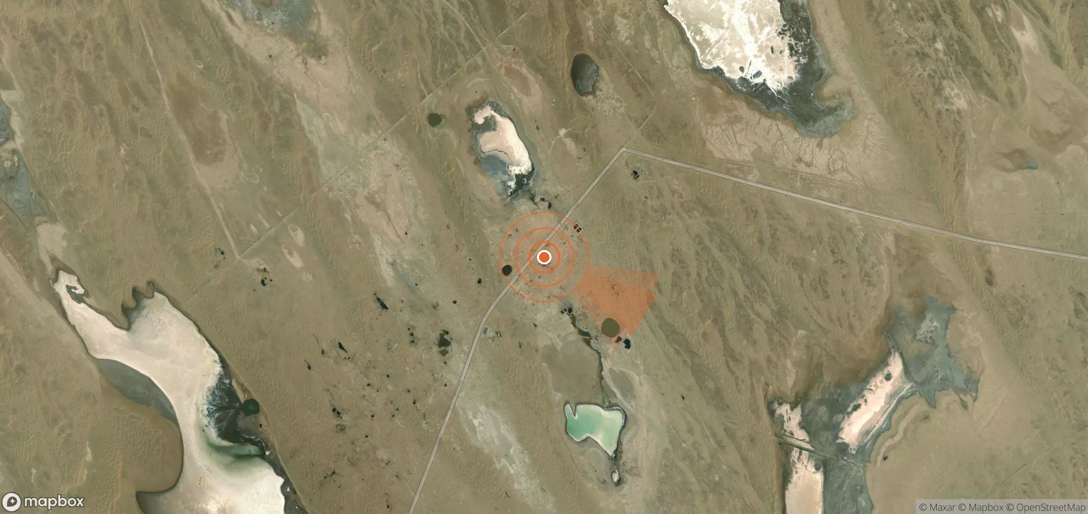 Mapa satelital de plumas de metano en Turkmenistán