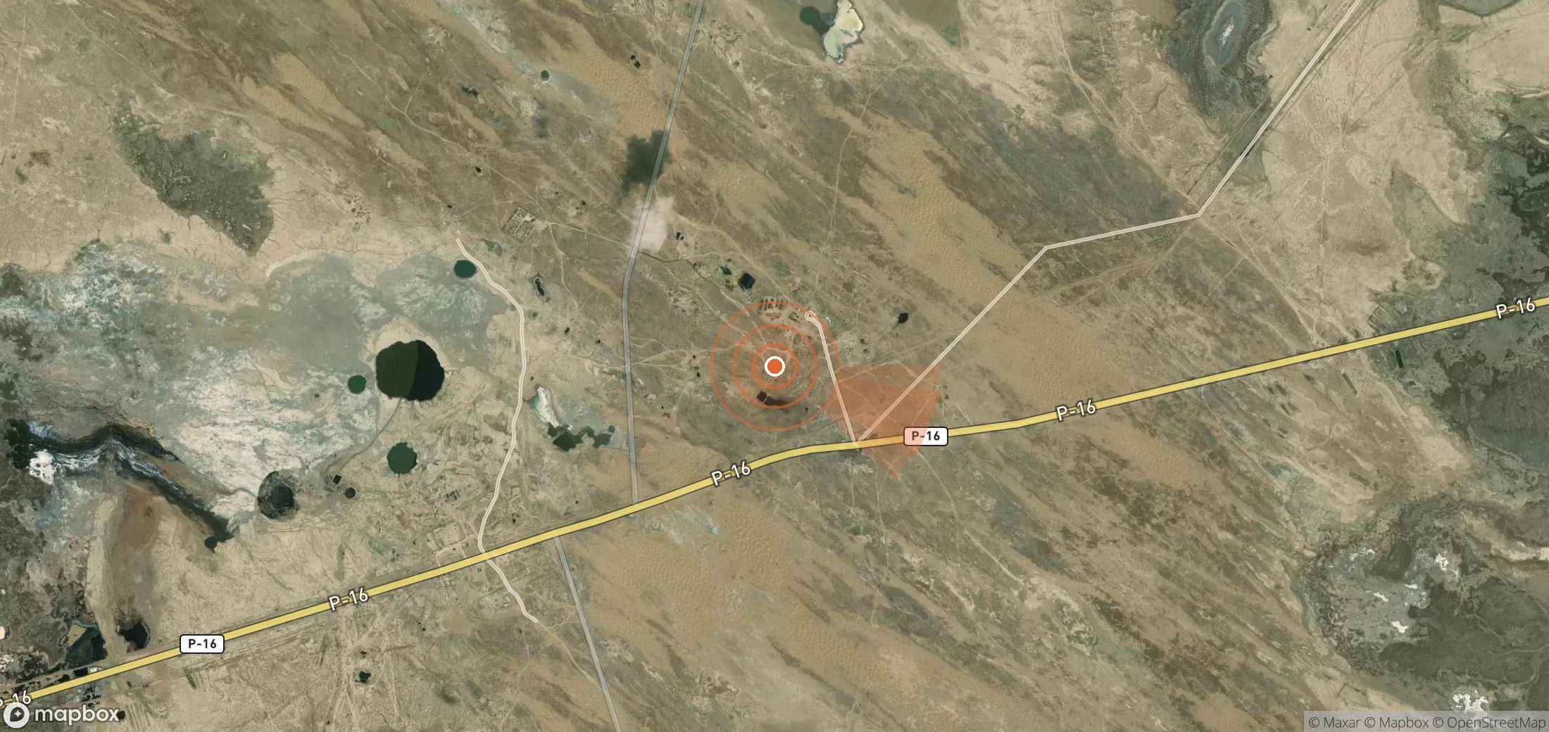 Mapa satelital de plumas de metano en Turkmenistán