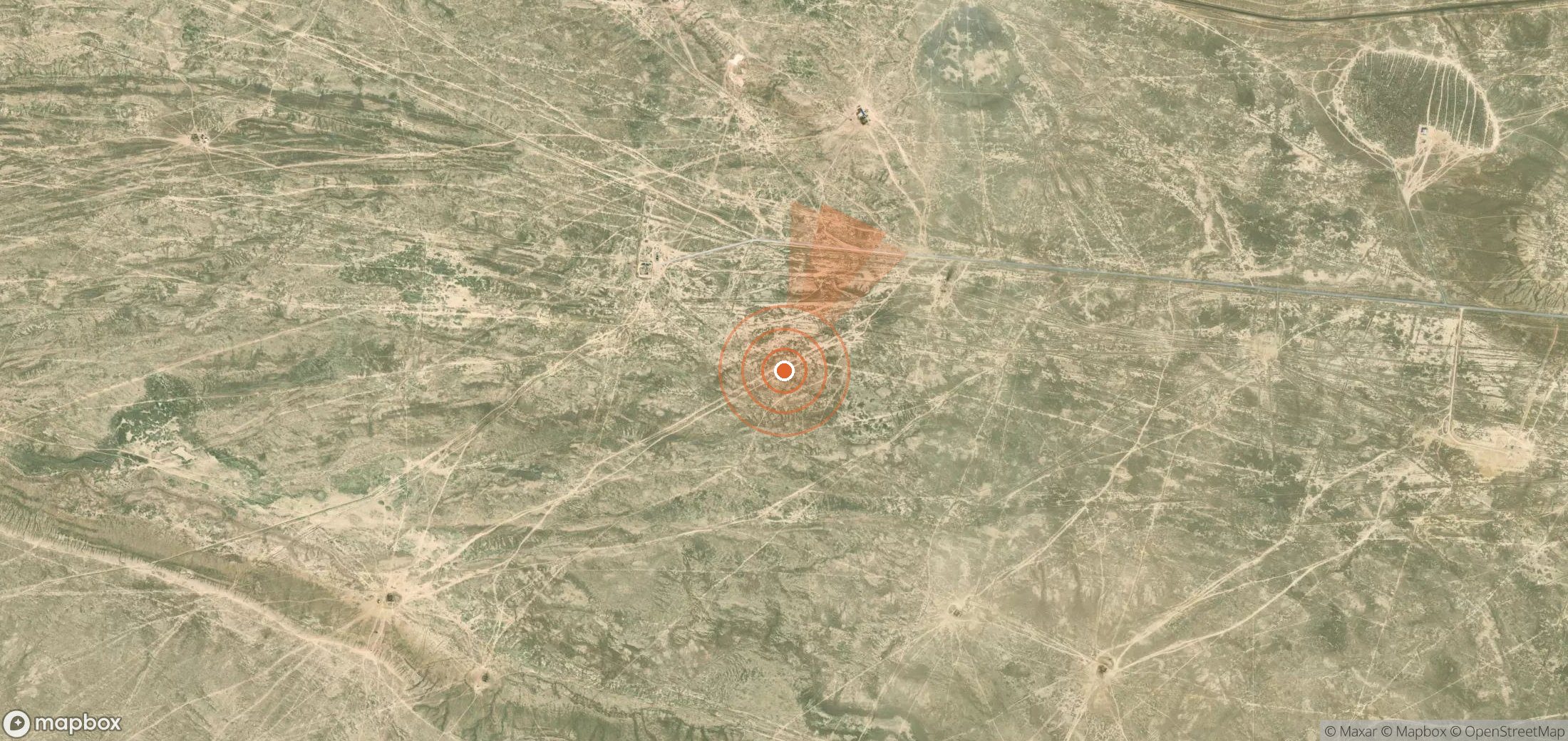 Mapa satelital de plumas de metano en Kazajistán