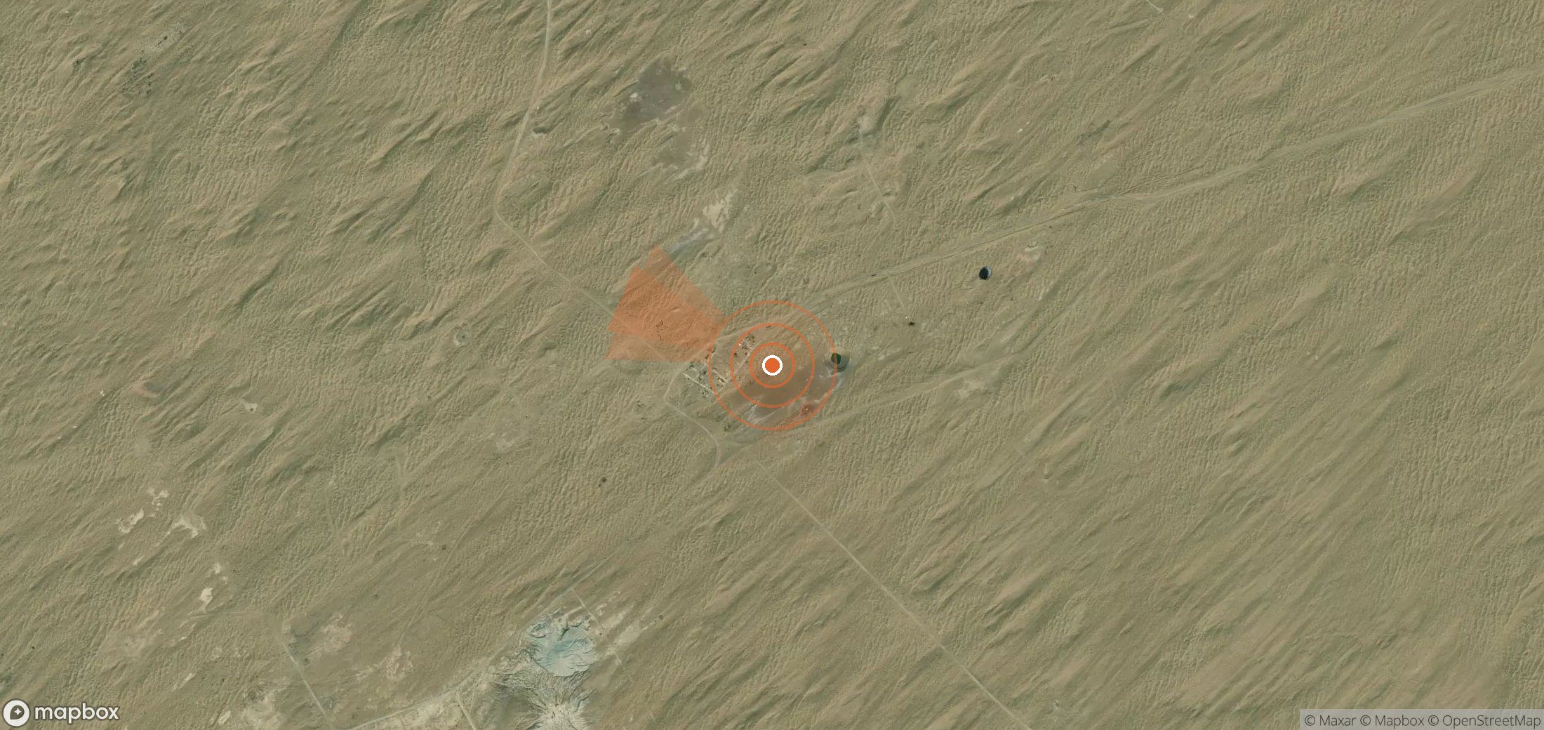 Mapa satelital de plumas de metano en Turkmenistán