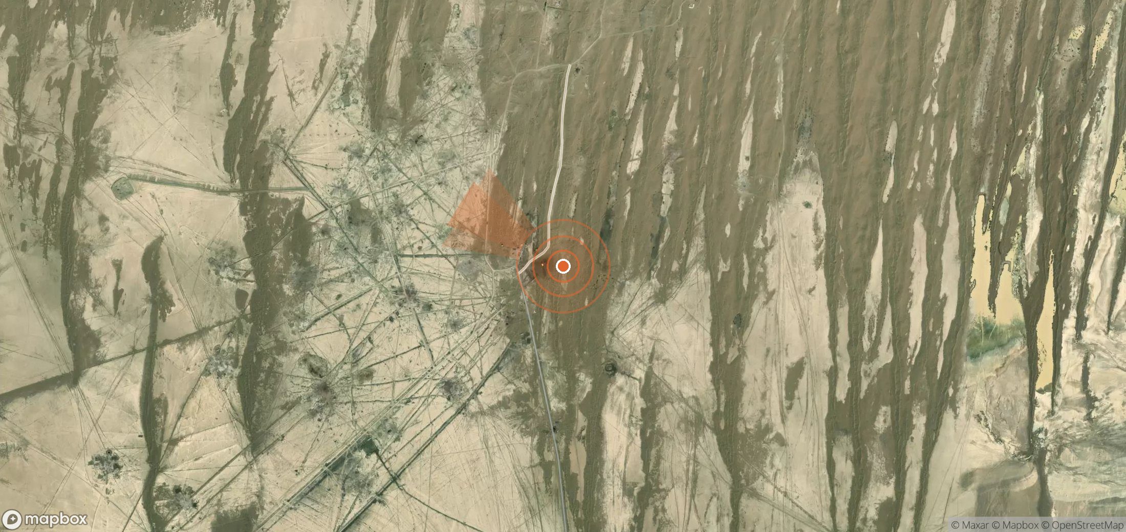 Satellite map of methane plume locations in Turkmenistan