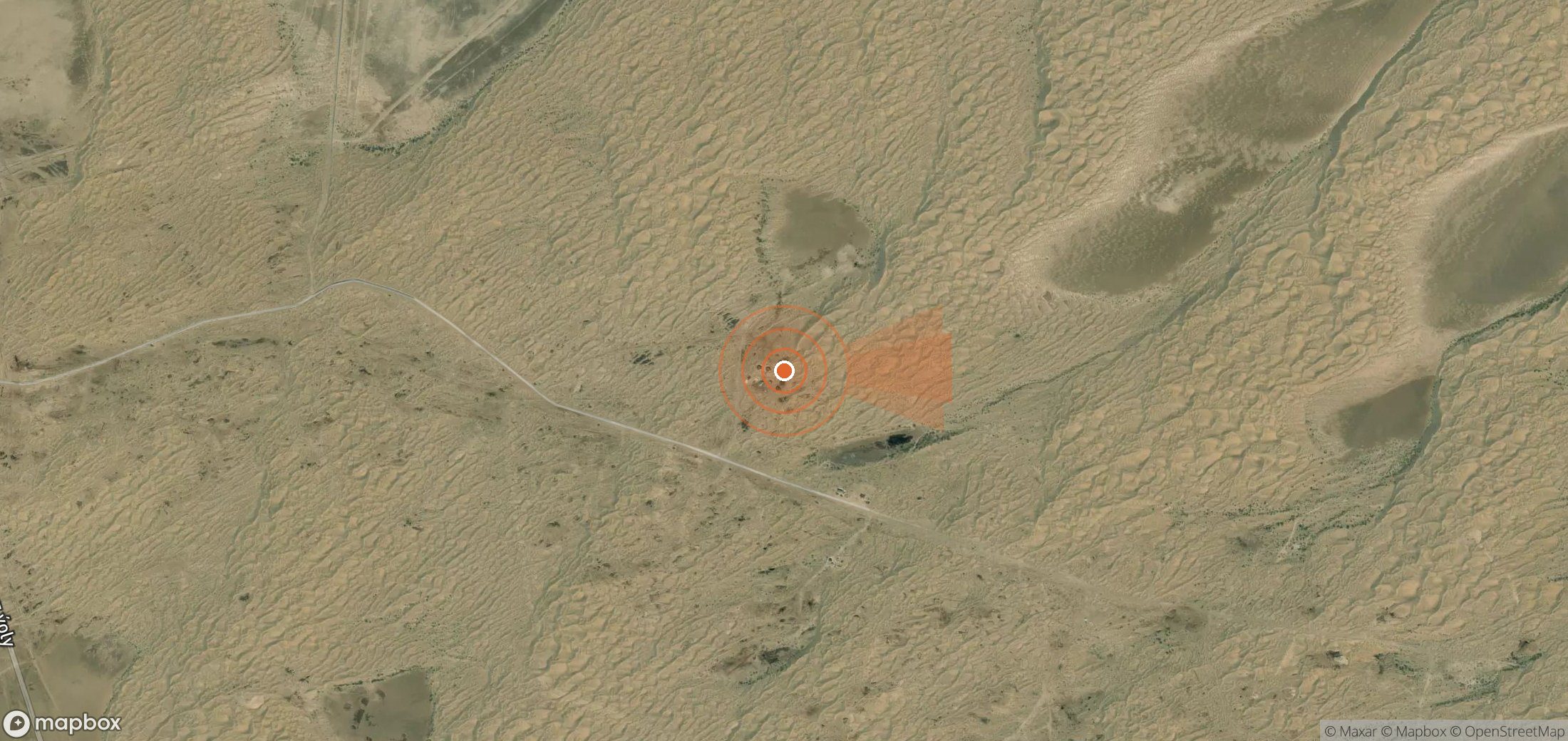 Mapa satelital de plumas de metano en Turkmenistán