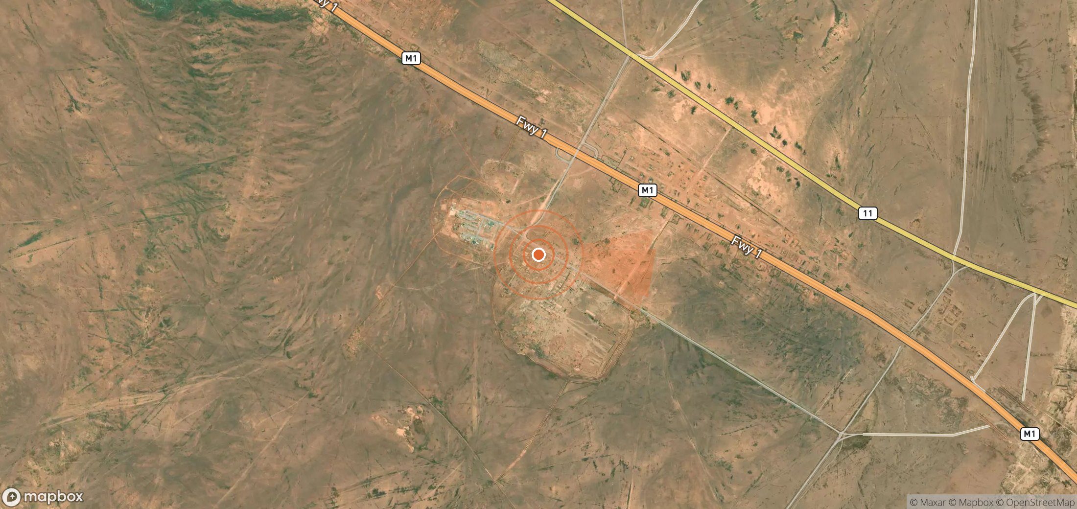 Mapa satelital de plumas de metano en Irak