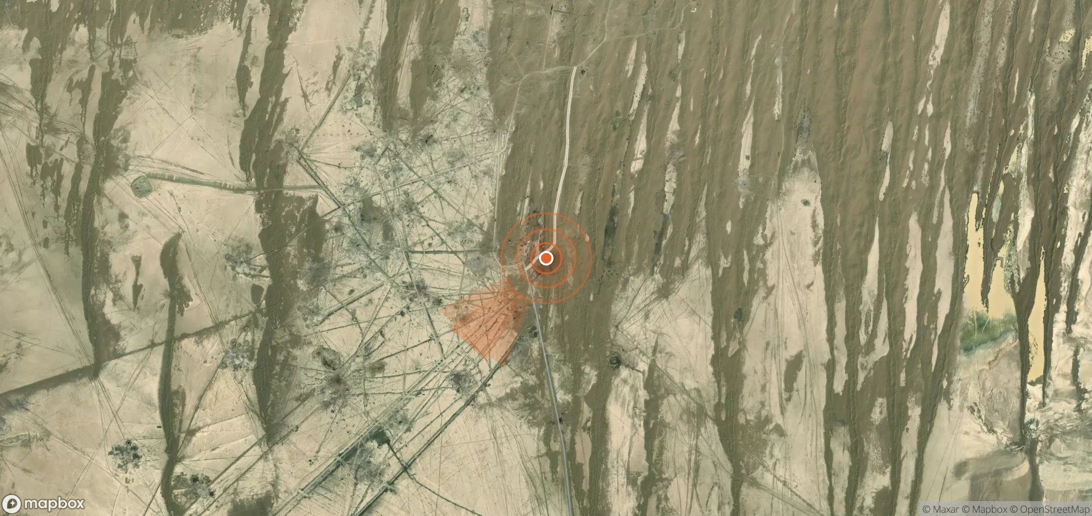 Satellite map of methane plume locations in Turkmenistan