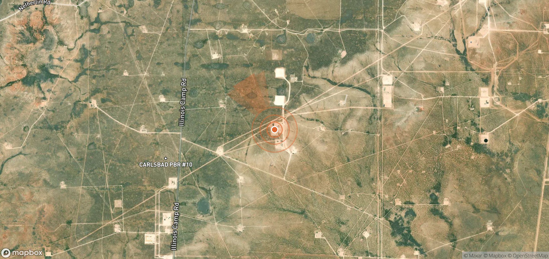 Mapa satelital de plumas de metano en Estados Unidos
