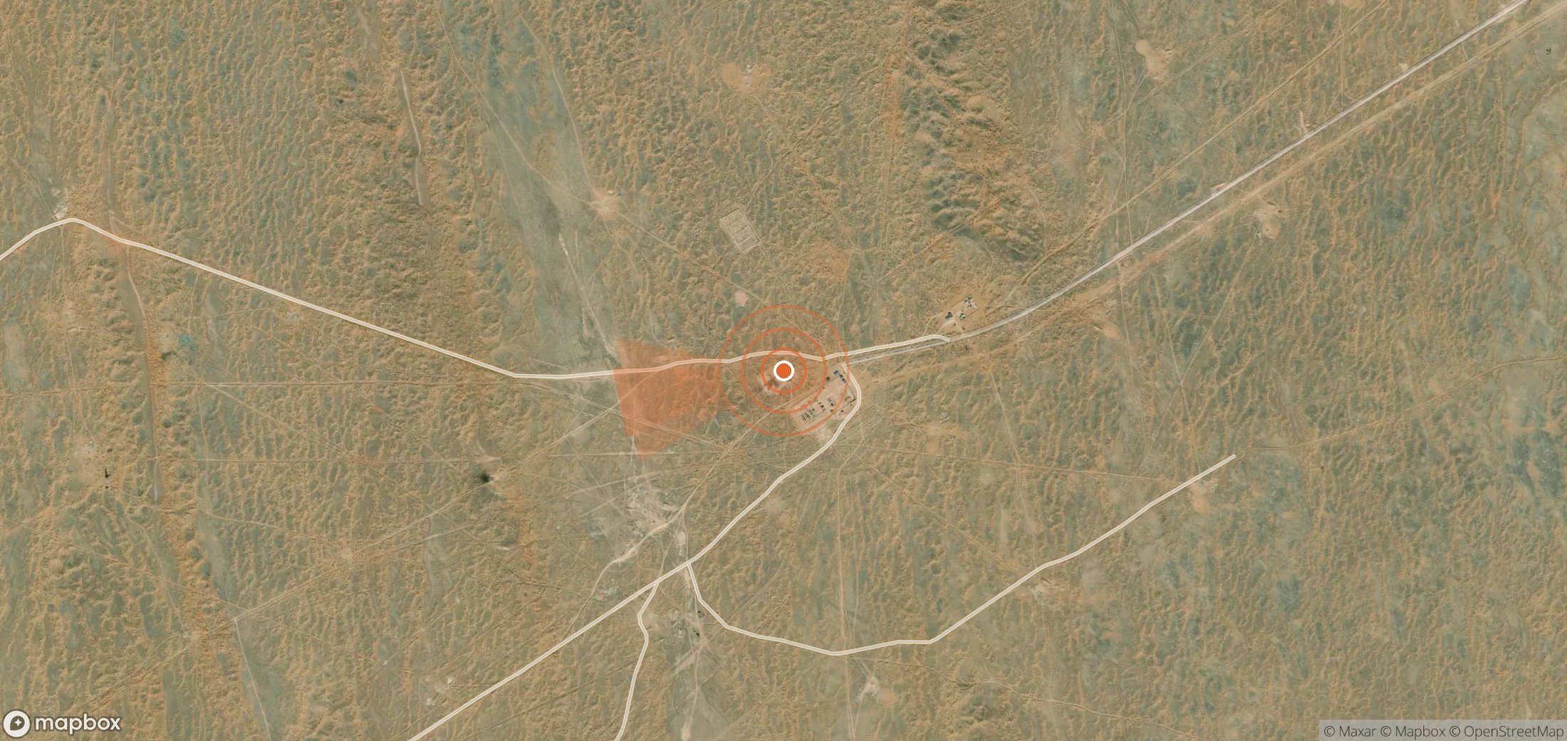 Satellite map of methane plume locations in Turkmenistan