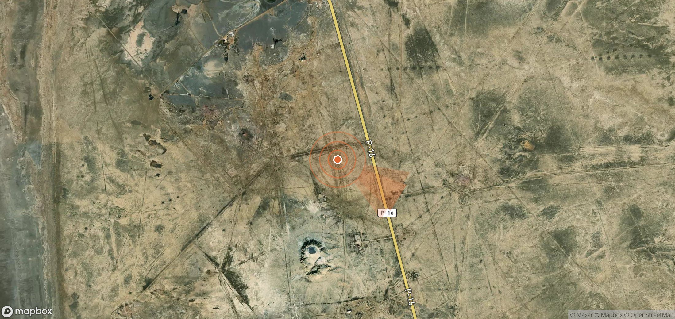 Mapa satelital de plumas de metano en Turkmenistán