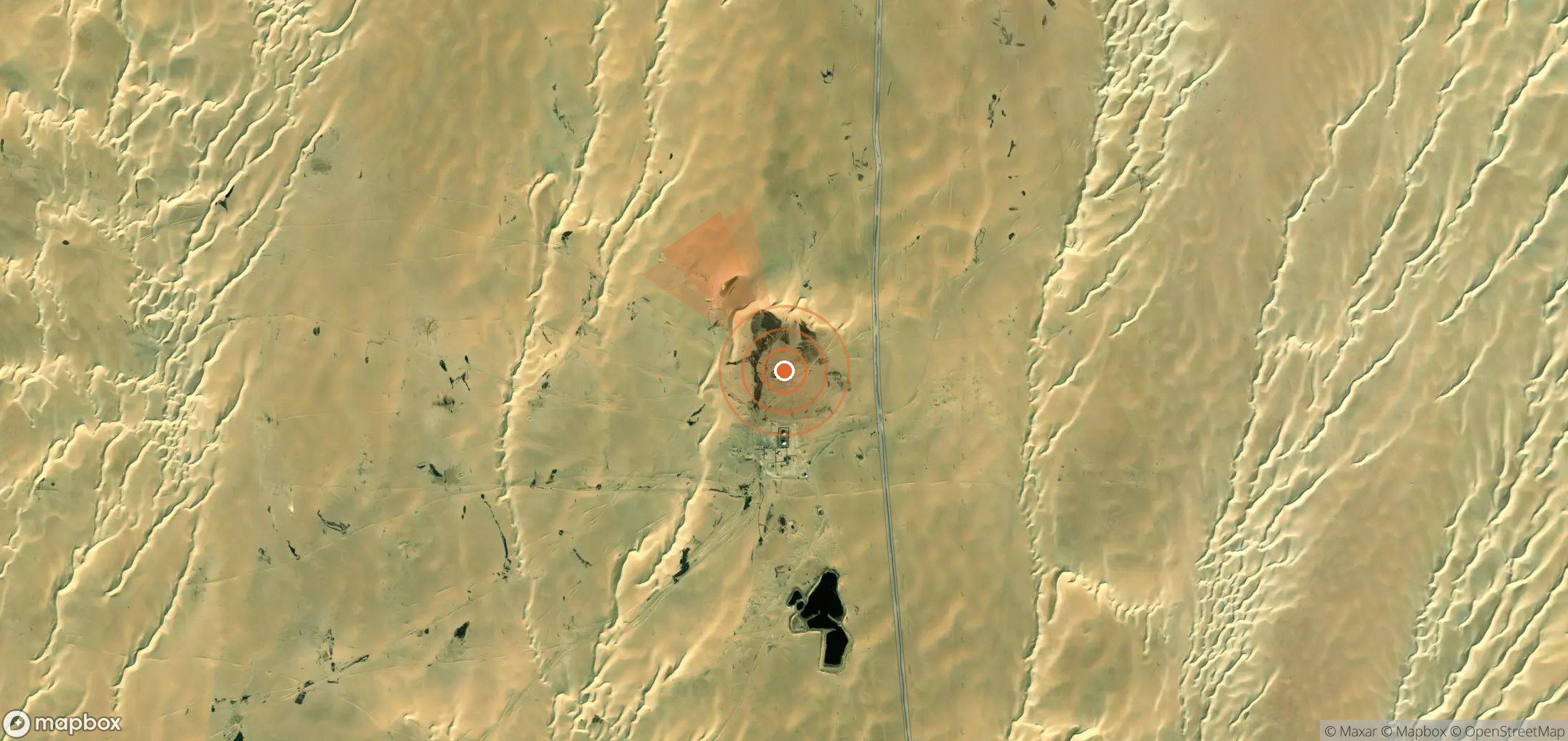 Satellite map of methane plume locations in Libya