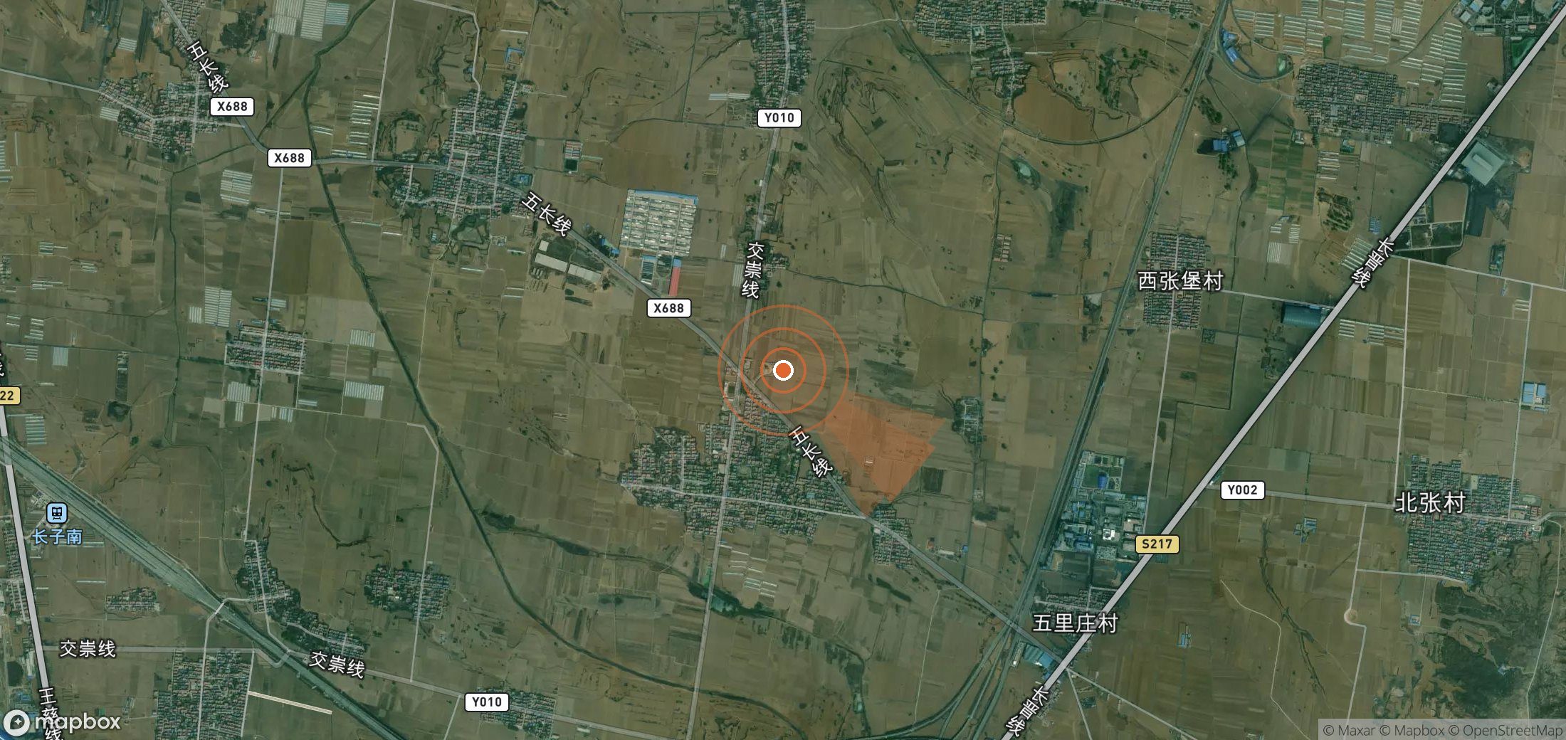 Satellite map of methane plume locations in China