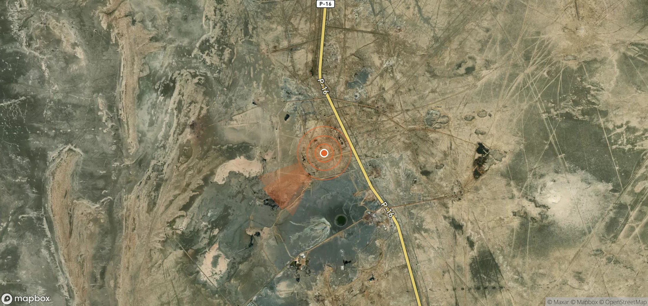 Satellite map of methane plume locations in Turkmenistan