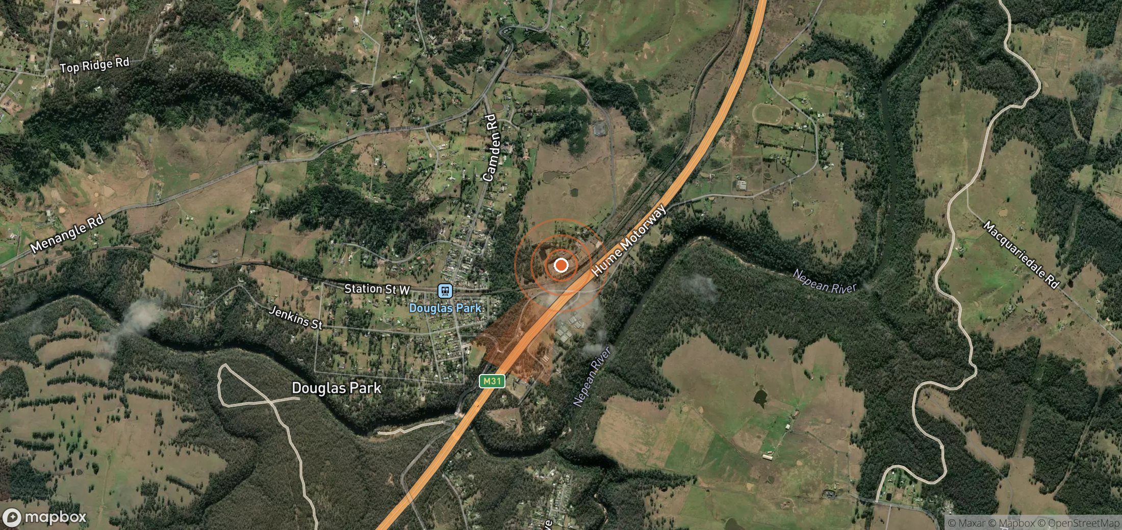 Satellite map of methane plume locations in Australia