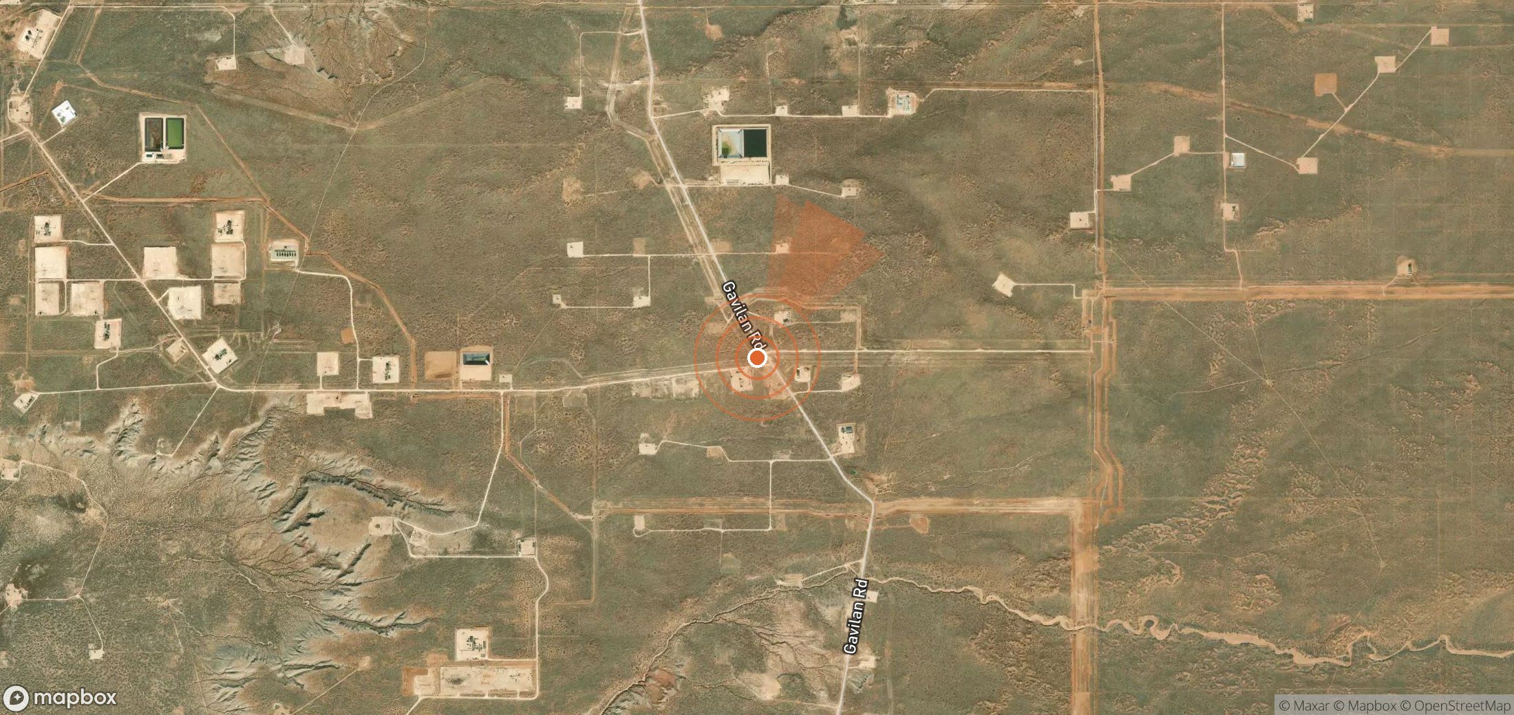 Mapa satelital de plumas de metano en Estados Unidos