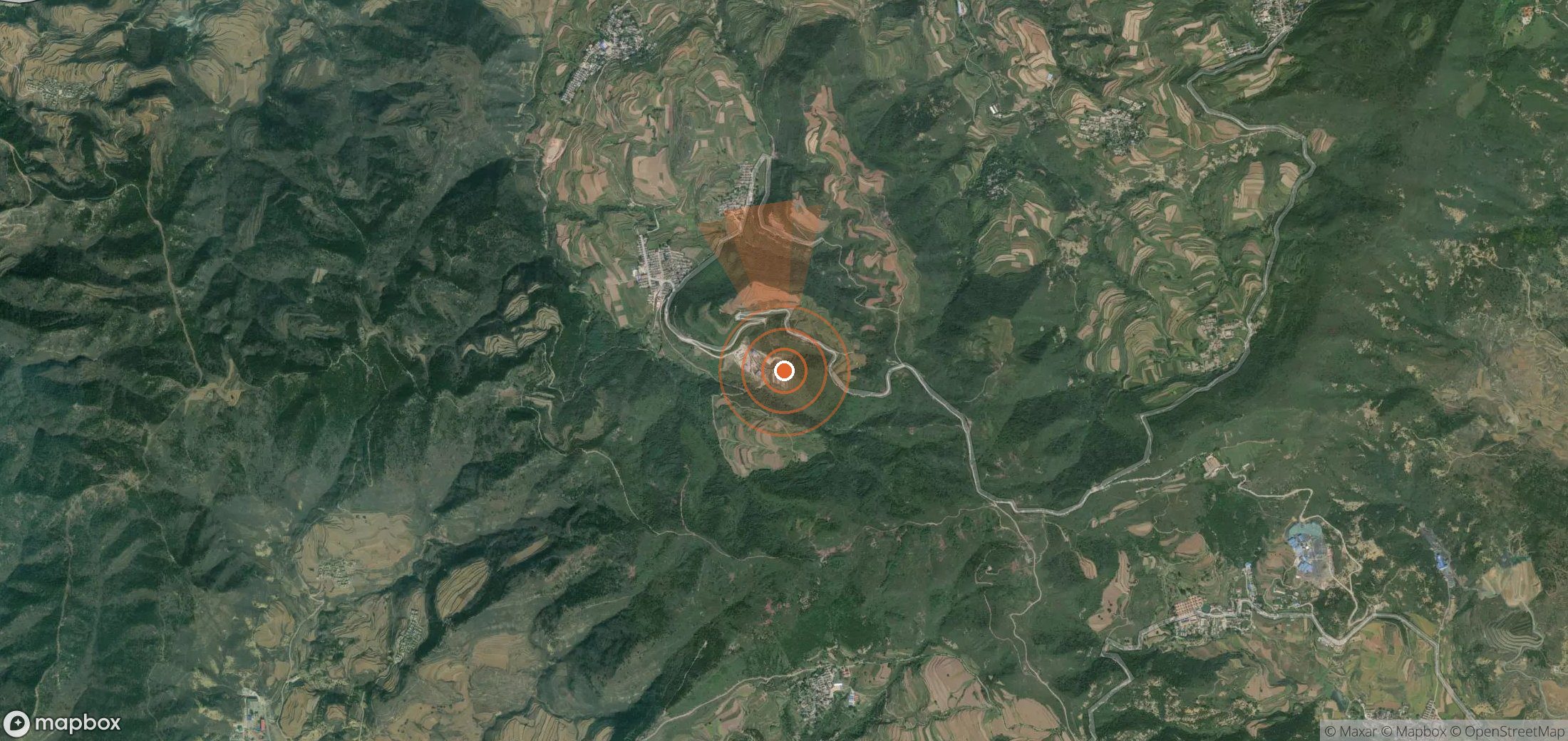 Satellite map of methane plume locations in China