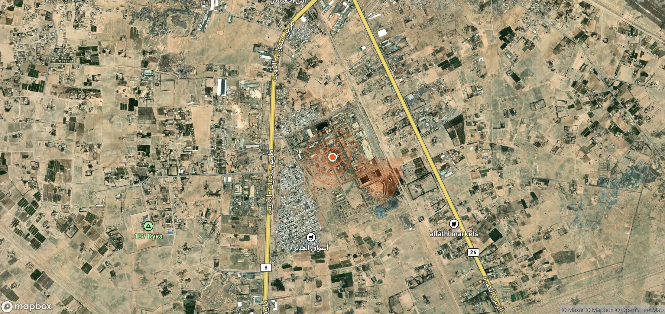 Mapa satelital de plumas de metano en Irak