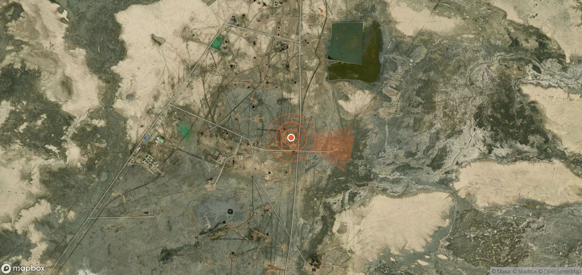 Mapa satelital de plumas de metano en Turkmenistán