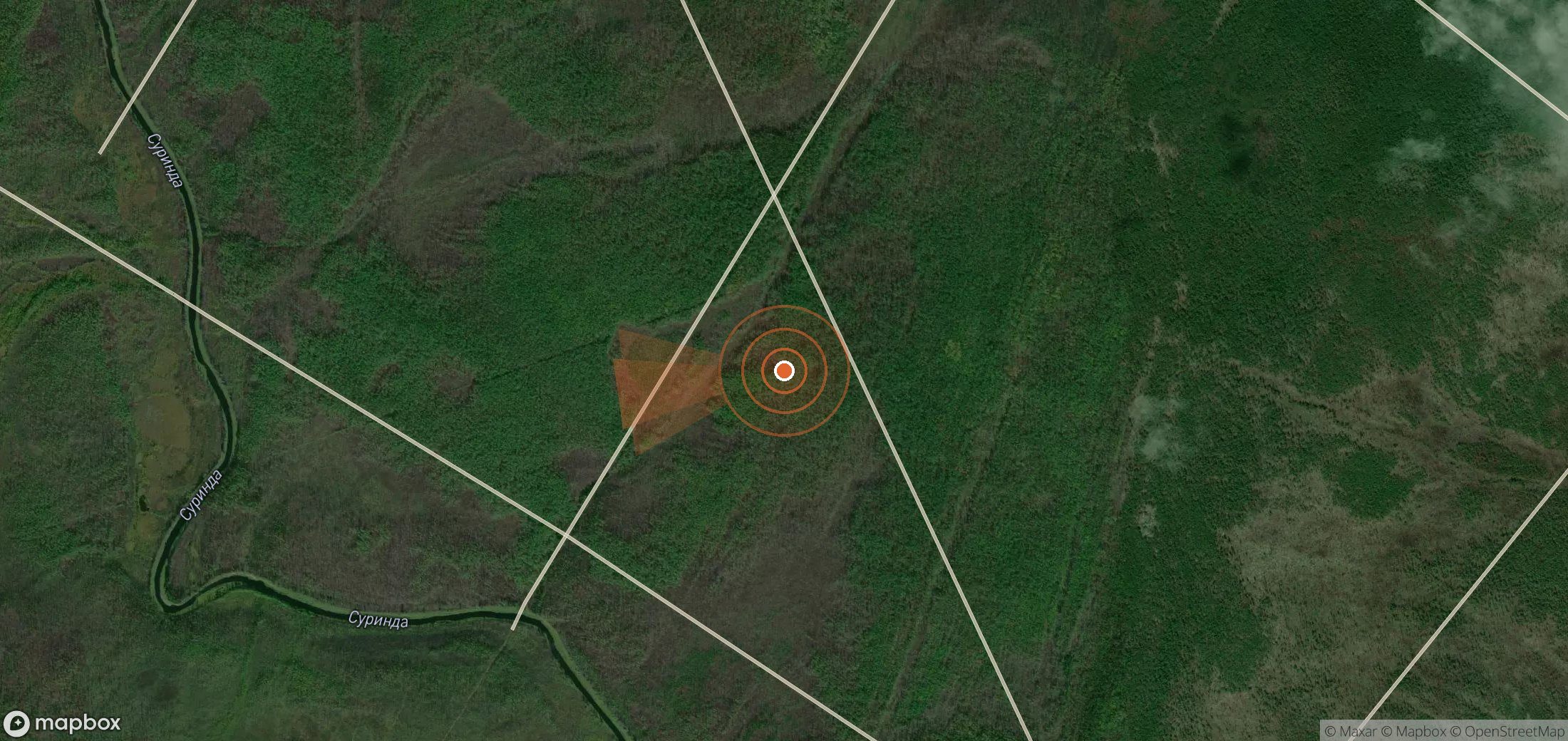 Mapa satelital de plumas de metano en Rusia