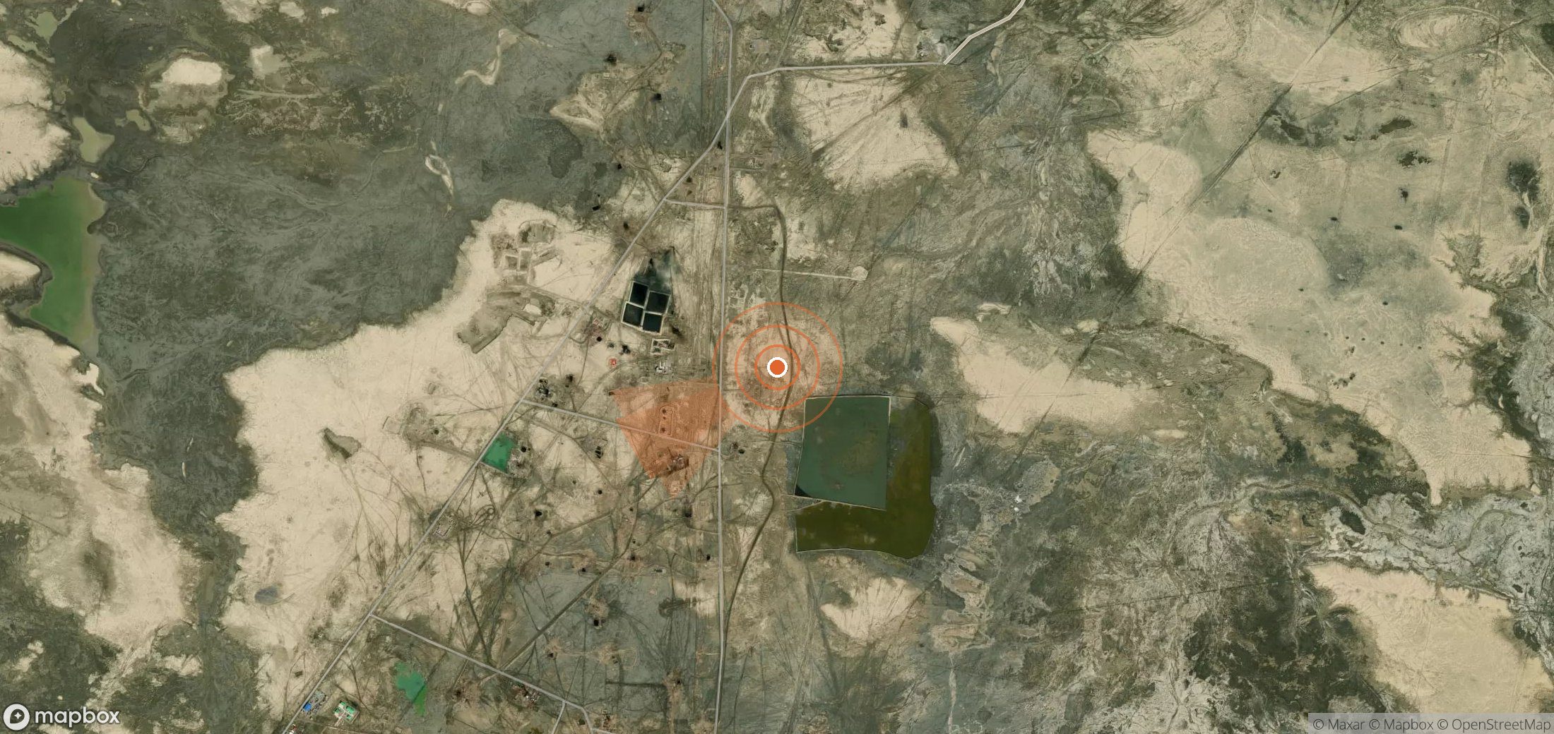 Satellite map of methane plume locations in Turkmenistan