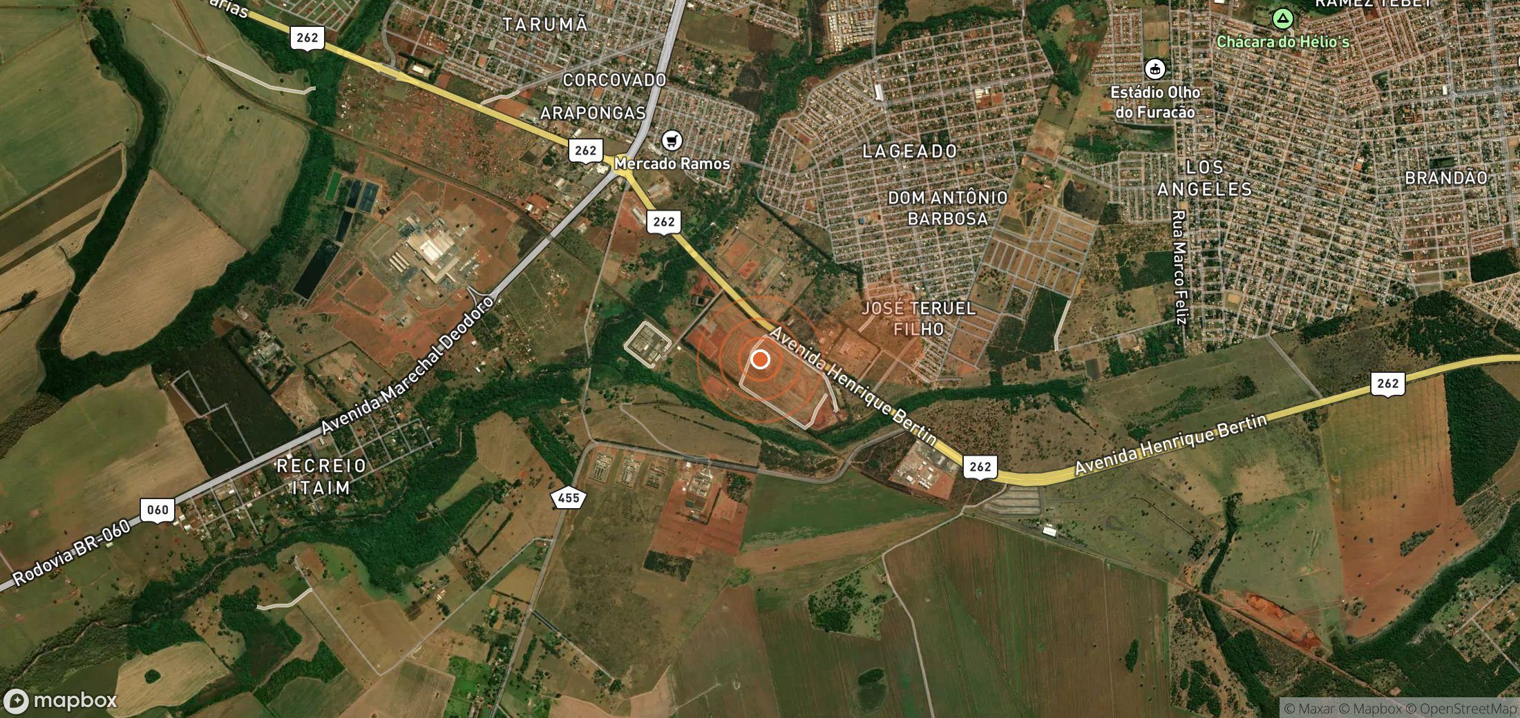 Satellite map of methane plume locations in Brazil