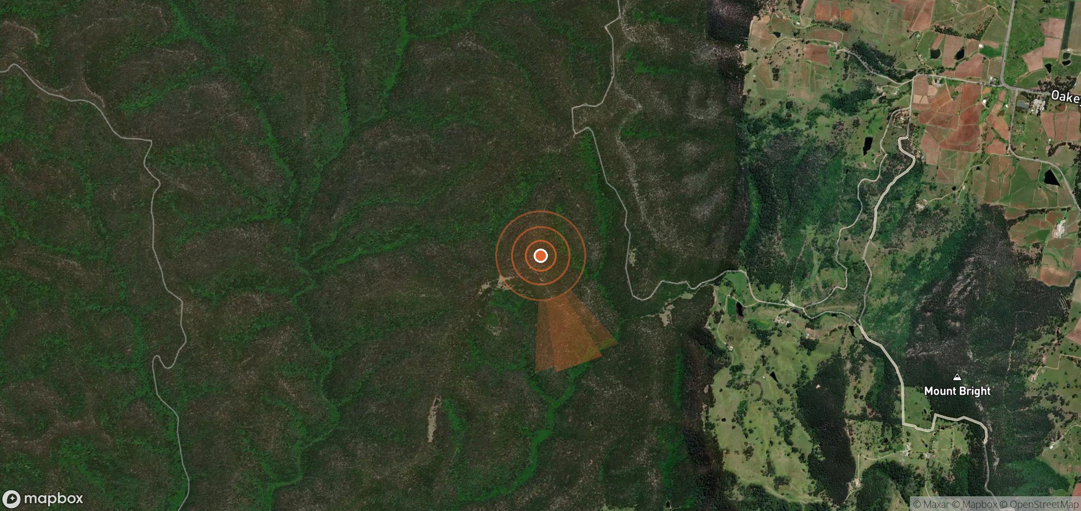 Satellite map of methane plume locations in Australia