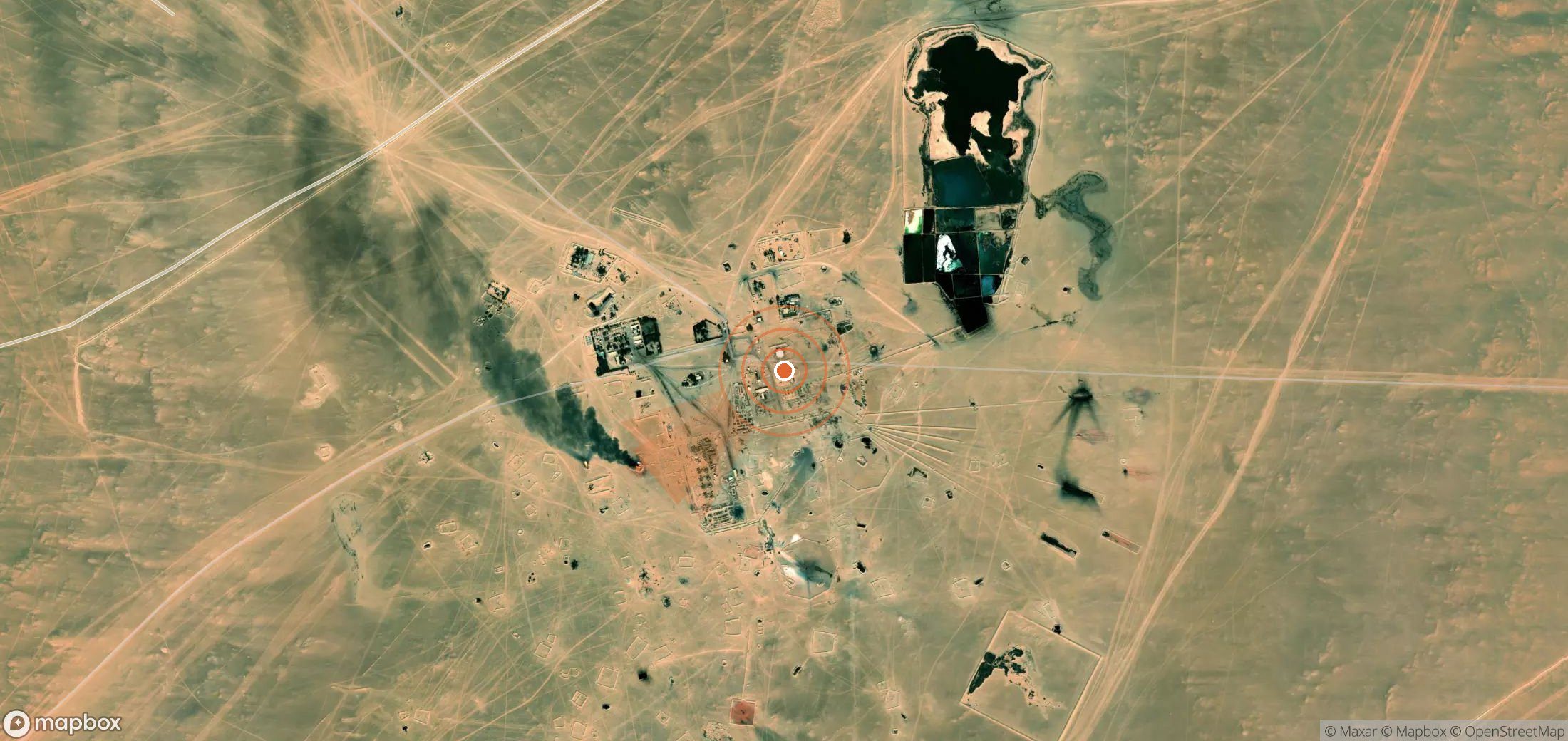Mapa satelital de plumas de metano en Libia