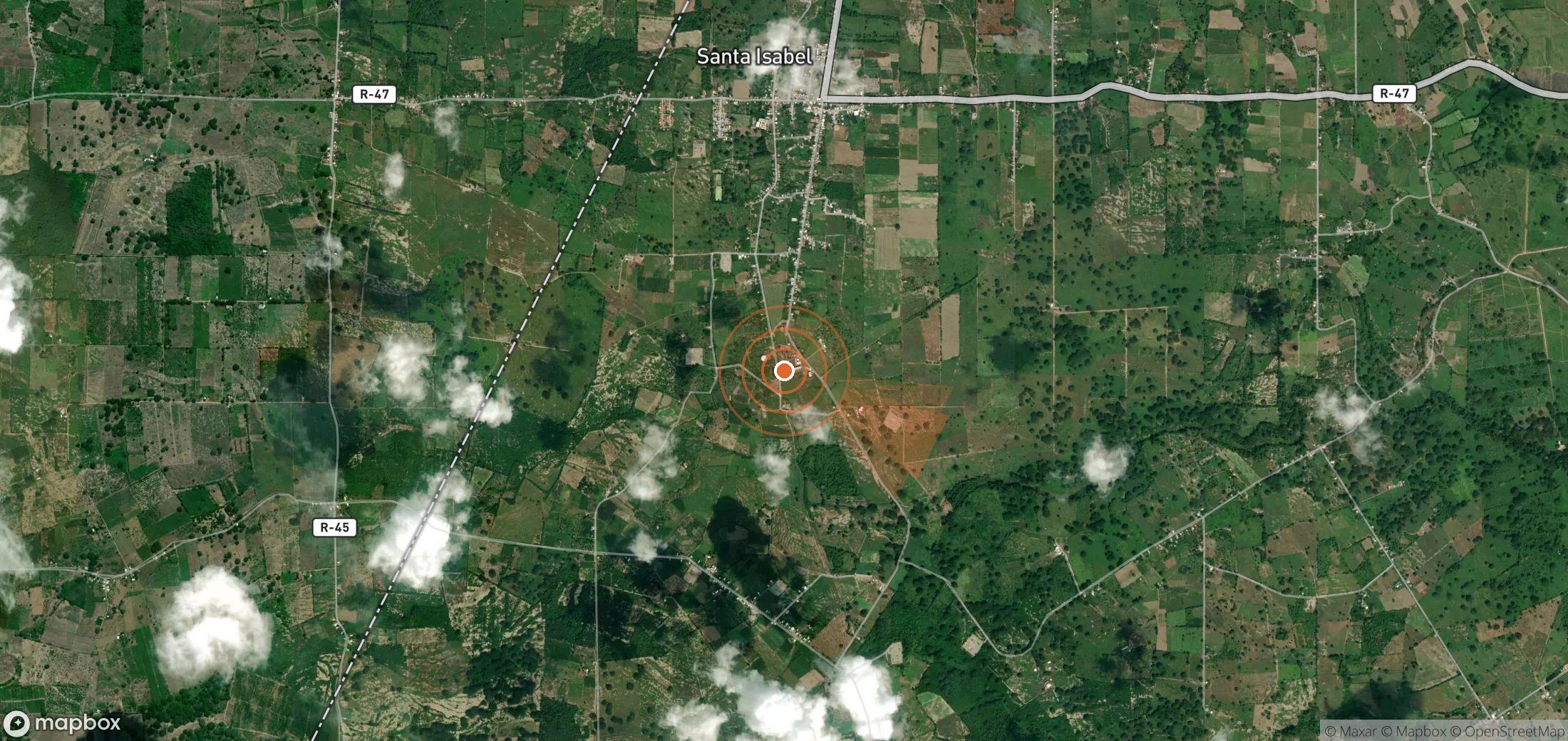Satellite map of methane plume locations in Venezuela
