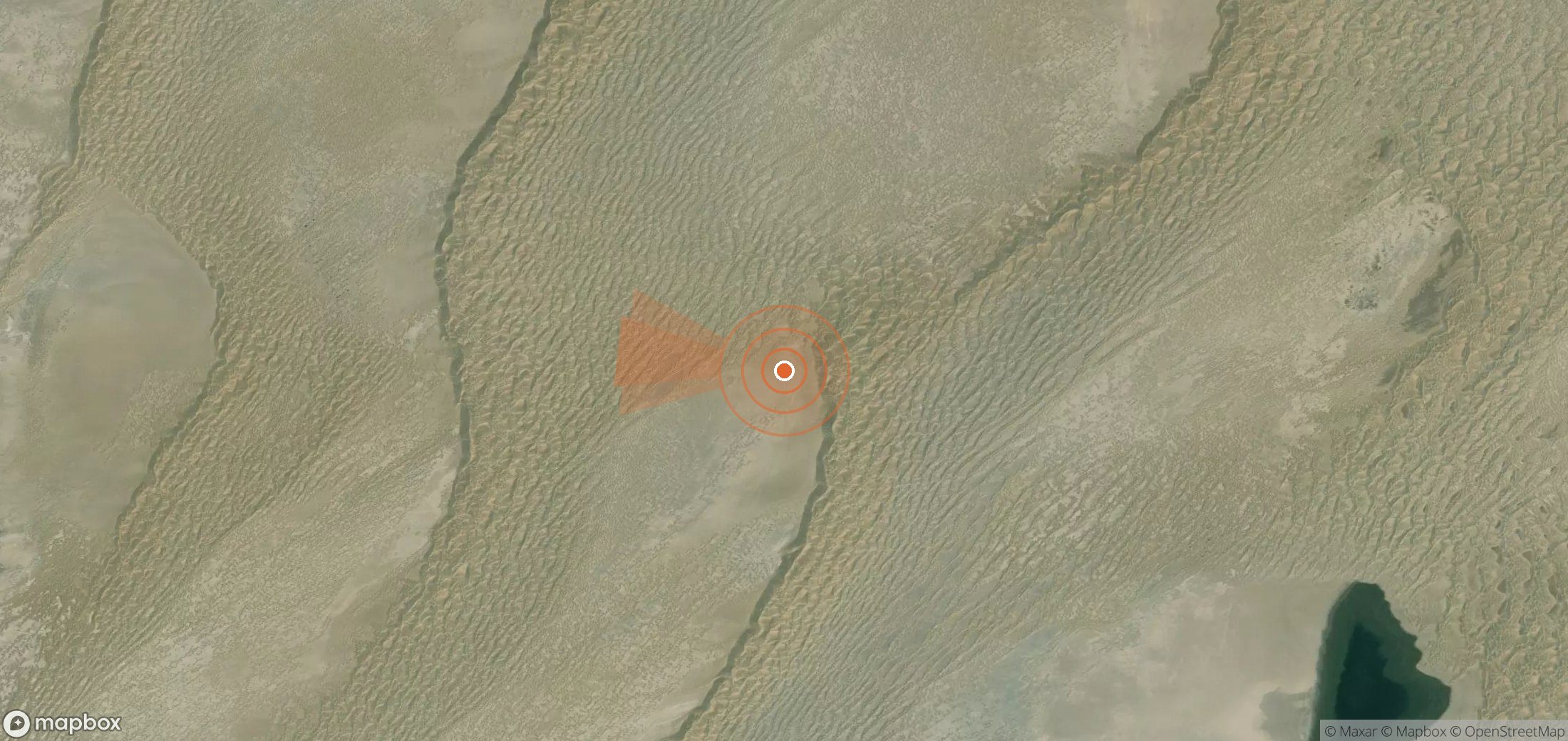 Mapa satelital de plumas de metano en Turkmenistán