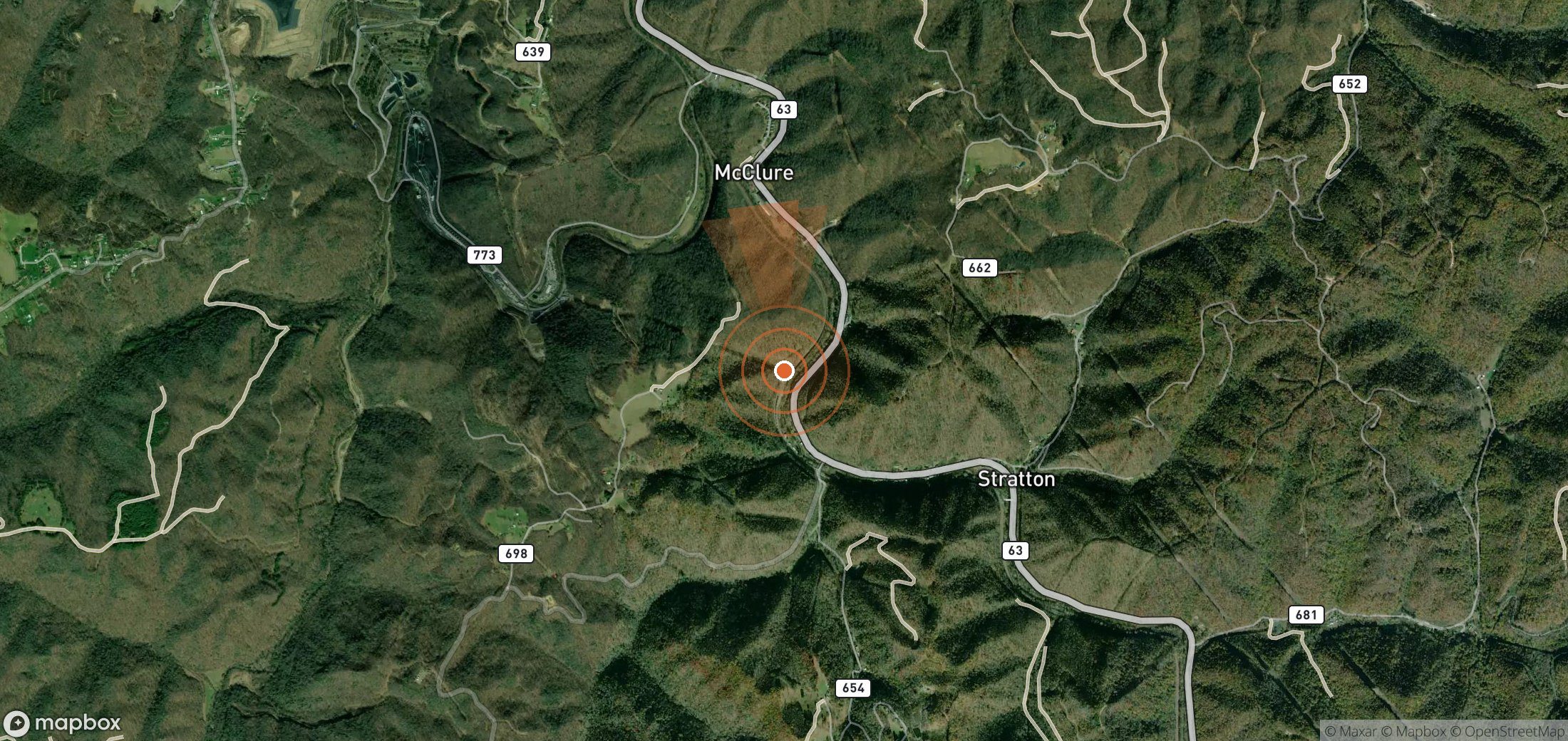 Satellite map of methane plume locations in United States