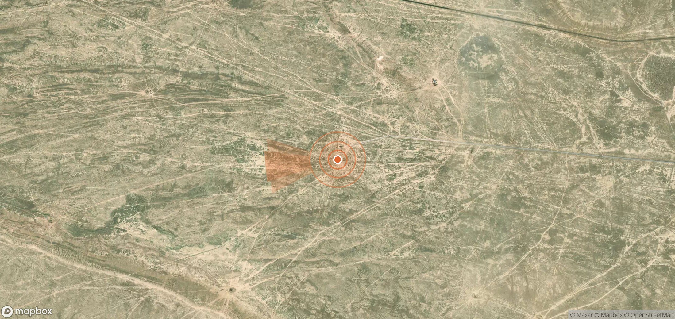 Mapa satelital de plumas de metano en Kazajistán