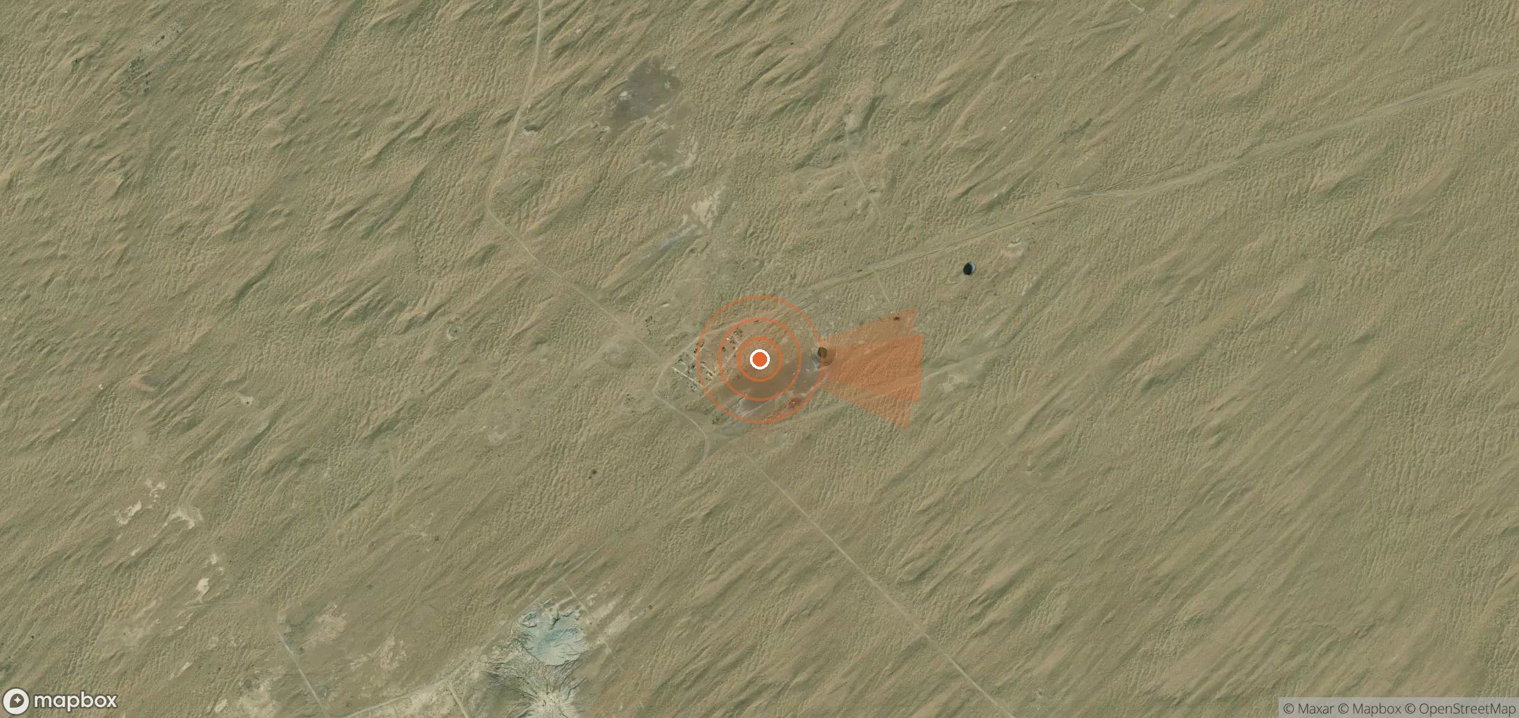 Mapa satelital de plumas de metano en Turkmenistán