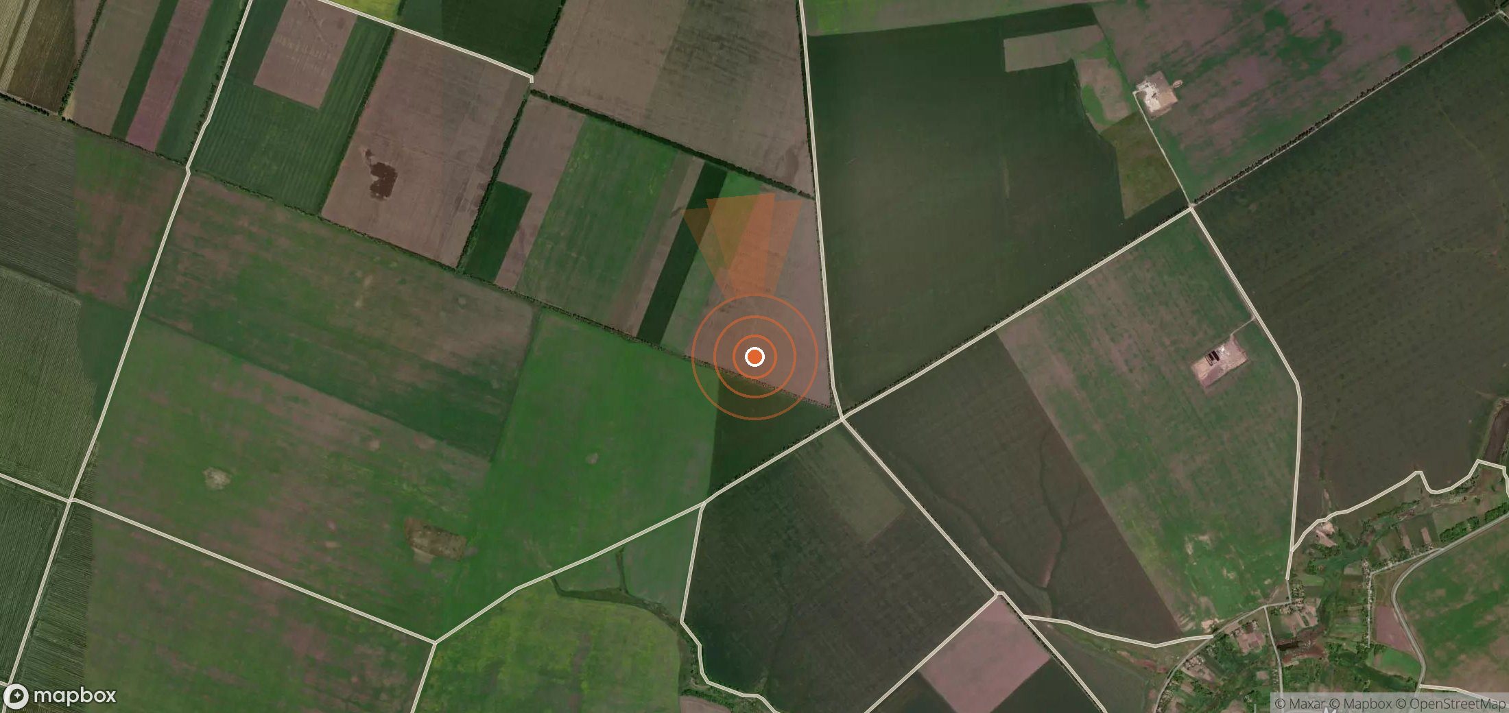 Satellite map of methane plume locations in Ukraine