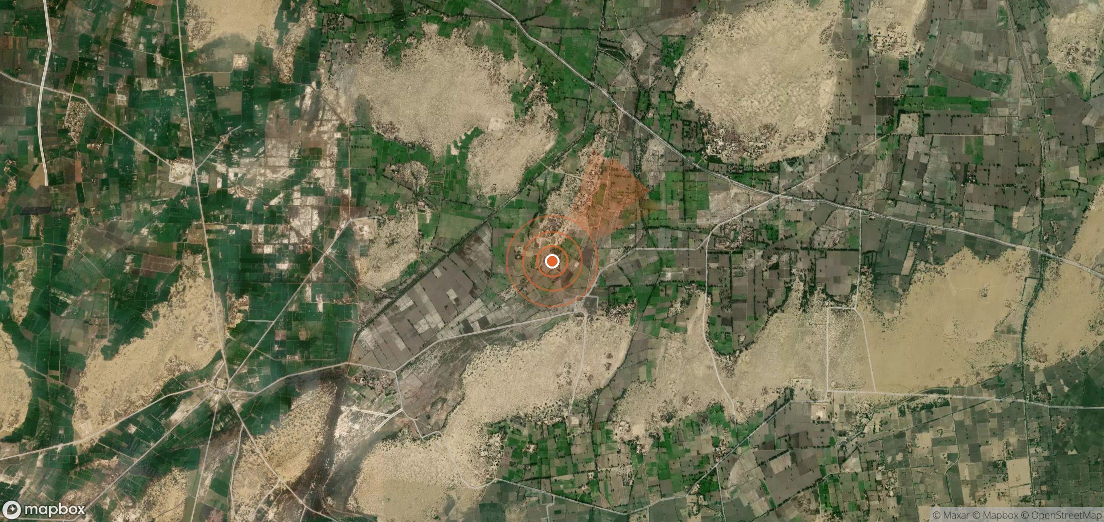 Satellite map of methane plume locations in Pakistan