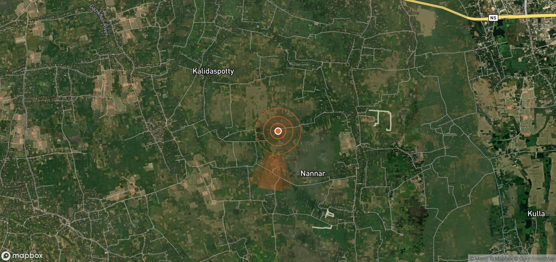 Satellite map of methane plume locations in Bangladesh