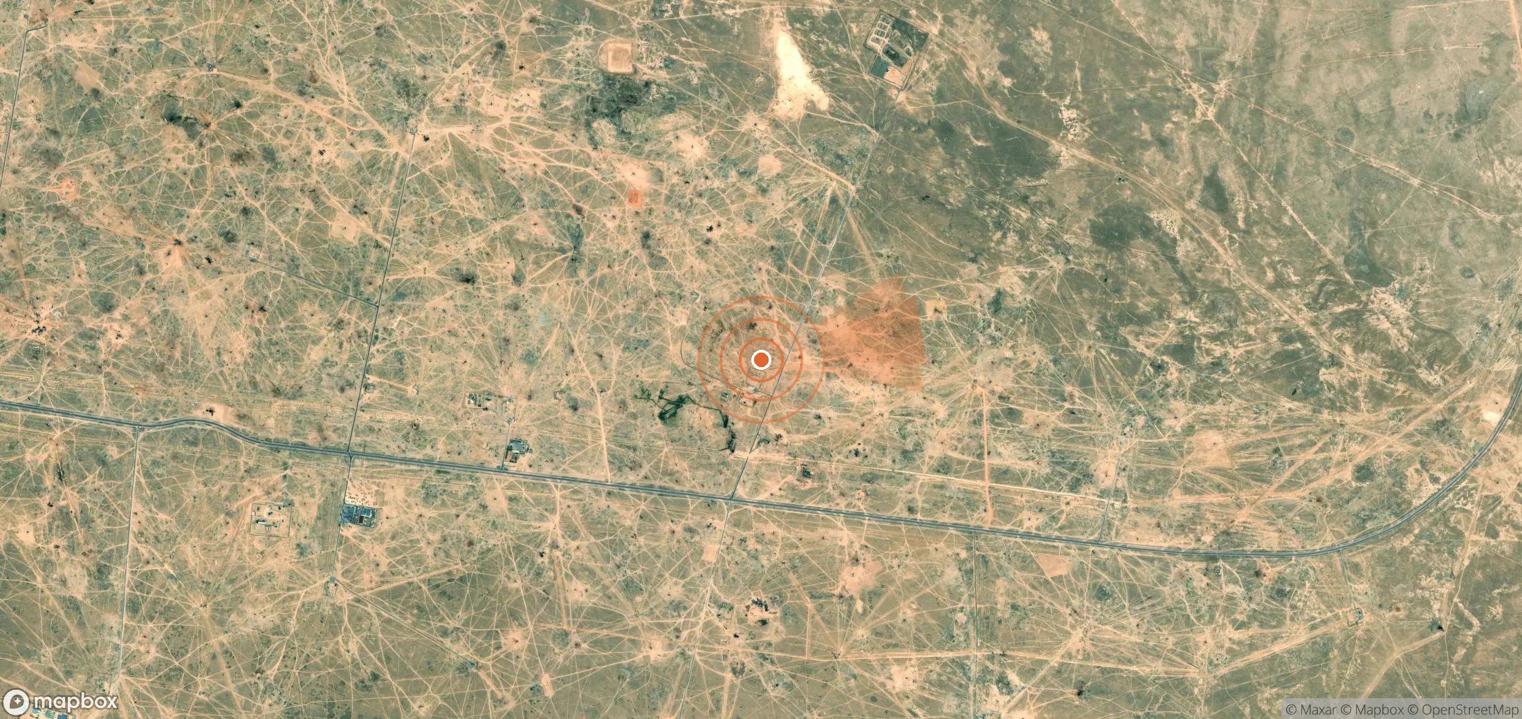 Mapa satelital de plumas de metano en Kazajistán