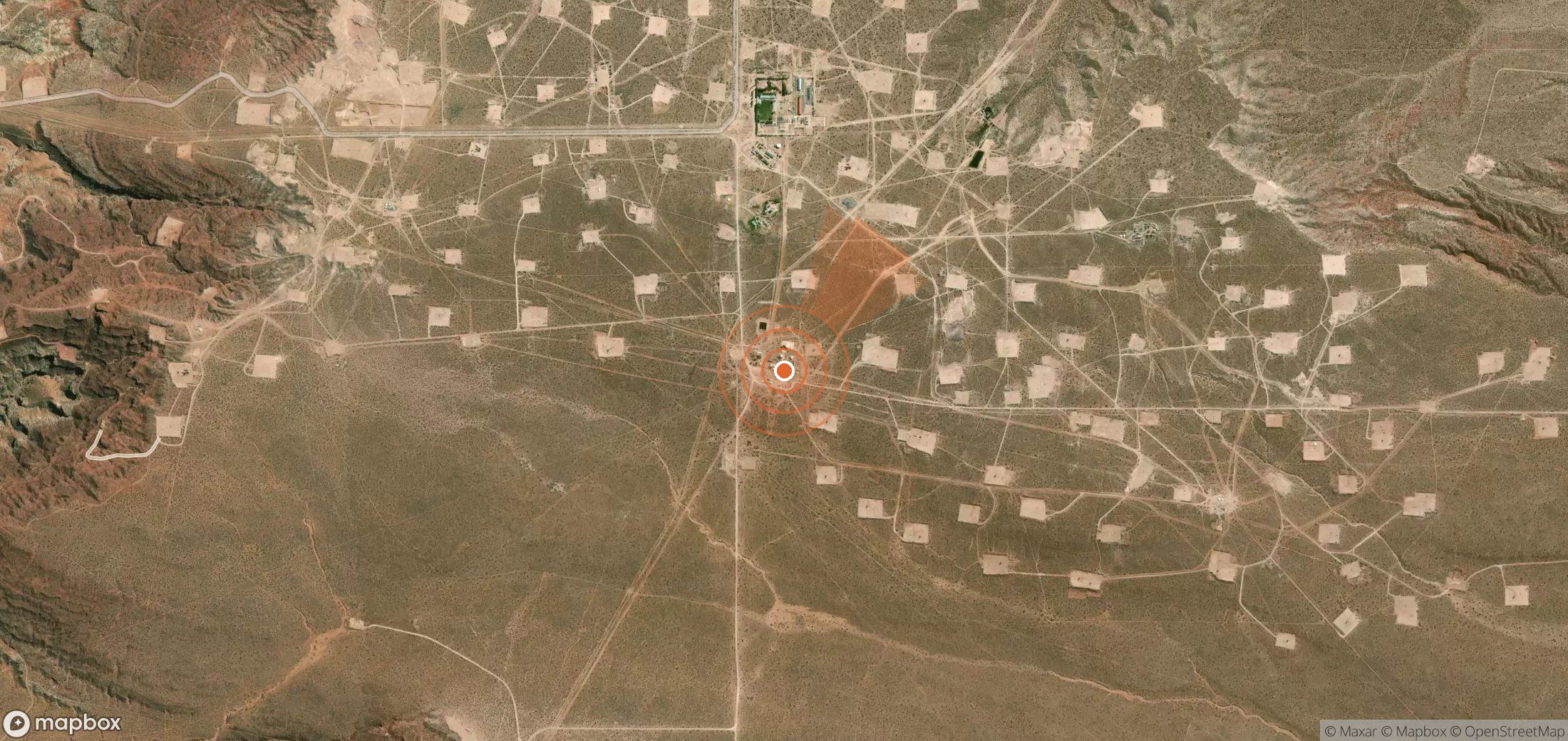 Satellite map of methane plume locations in Argentina