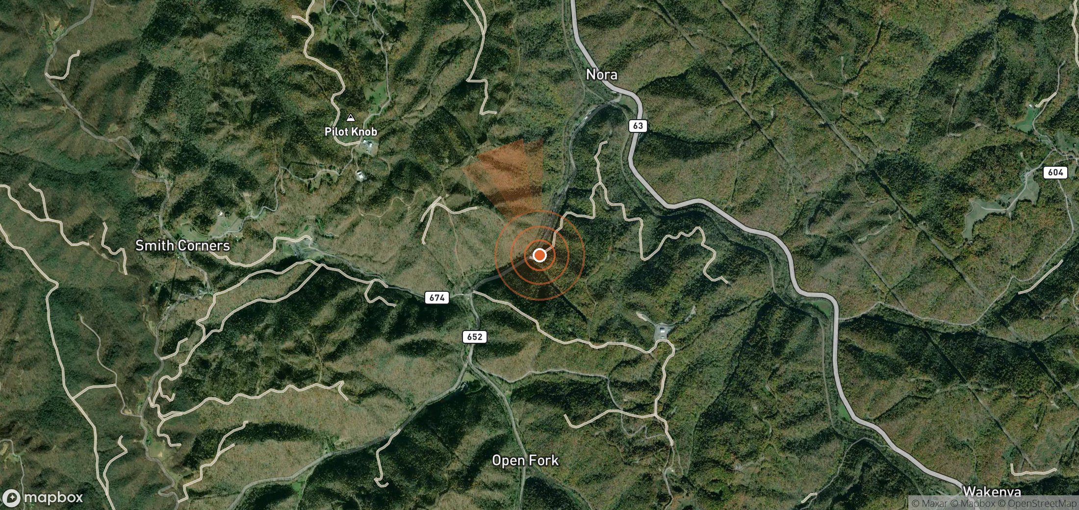 Satellite map of methane plume locations in United States