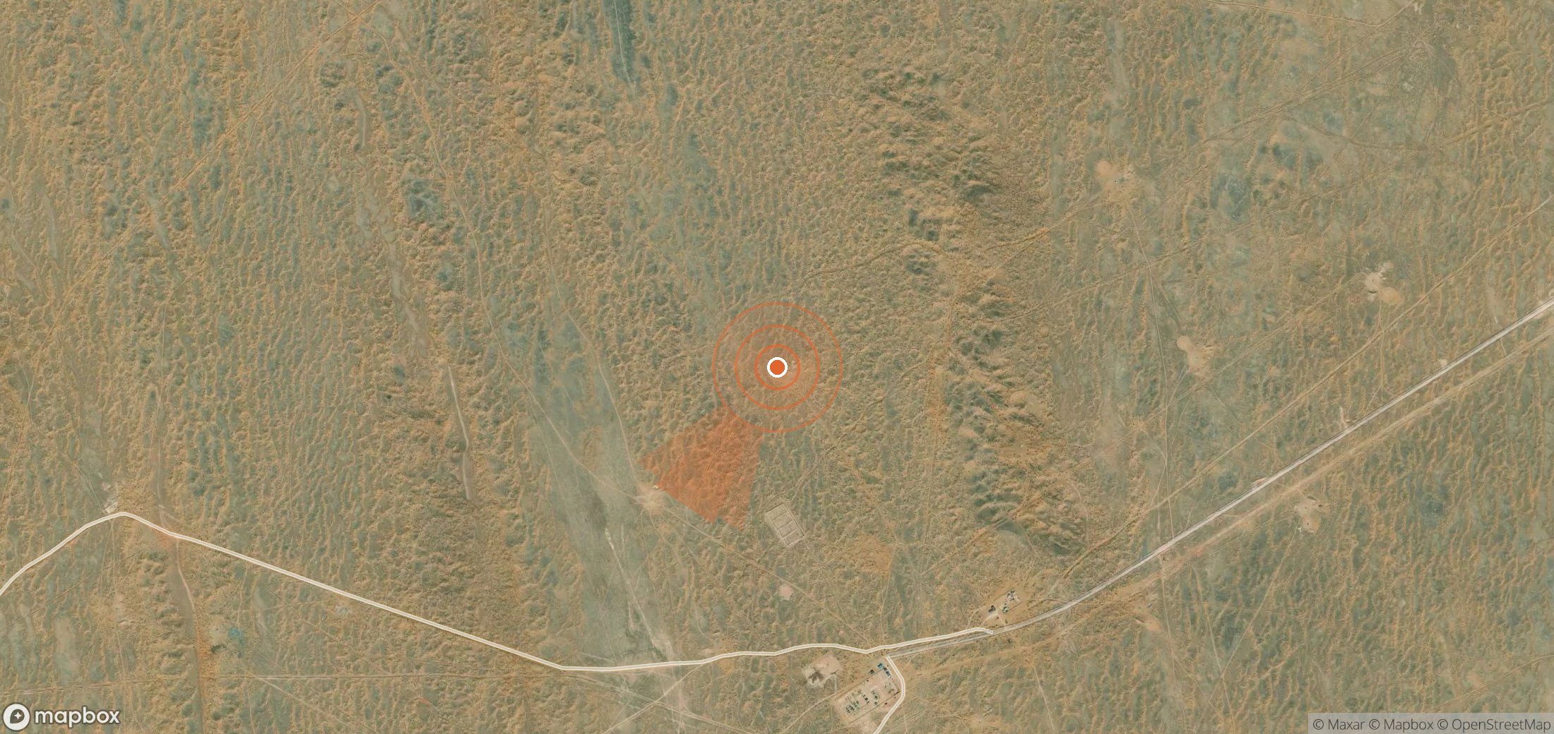 Mapa satelital de plumas de metano en Turkmenistán