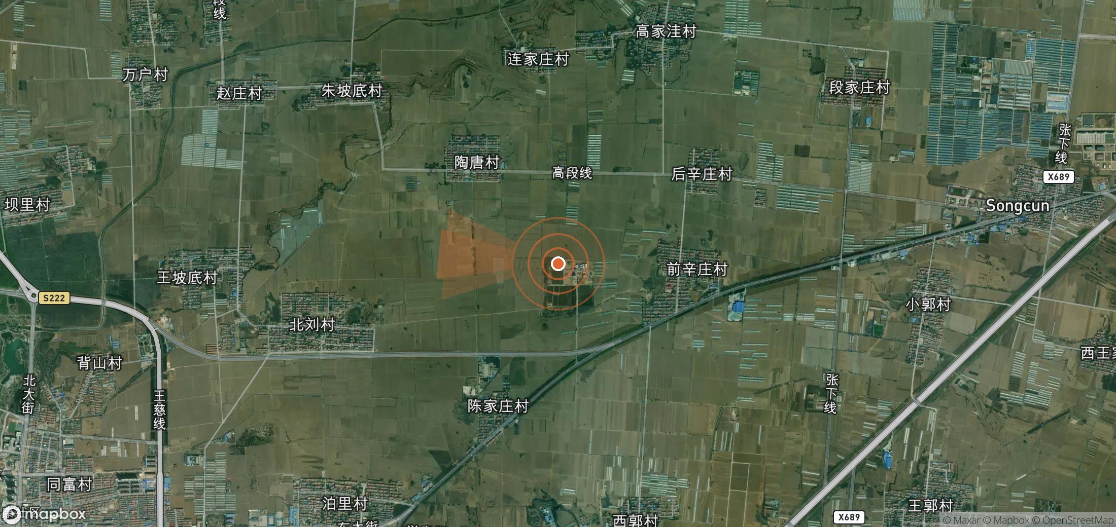 Satellite map of methane plume locations in China