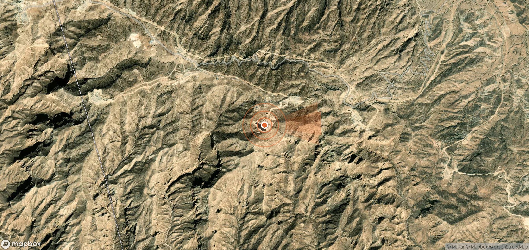 Mapa satelital de plumas de metano en Irán
