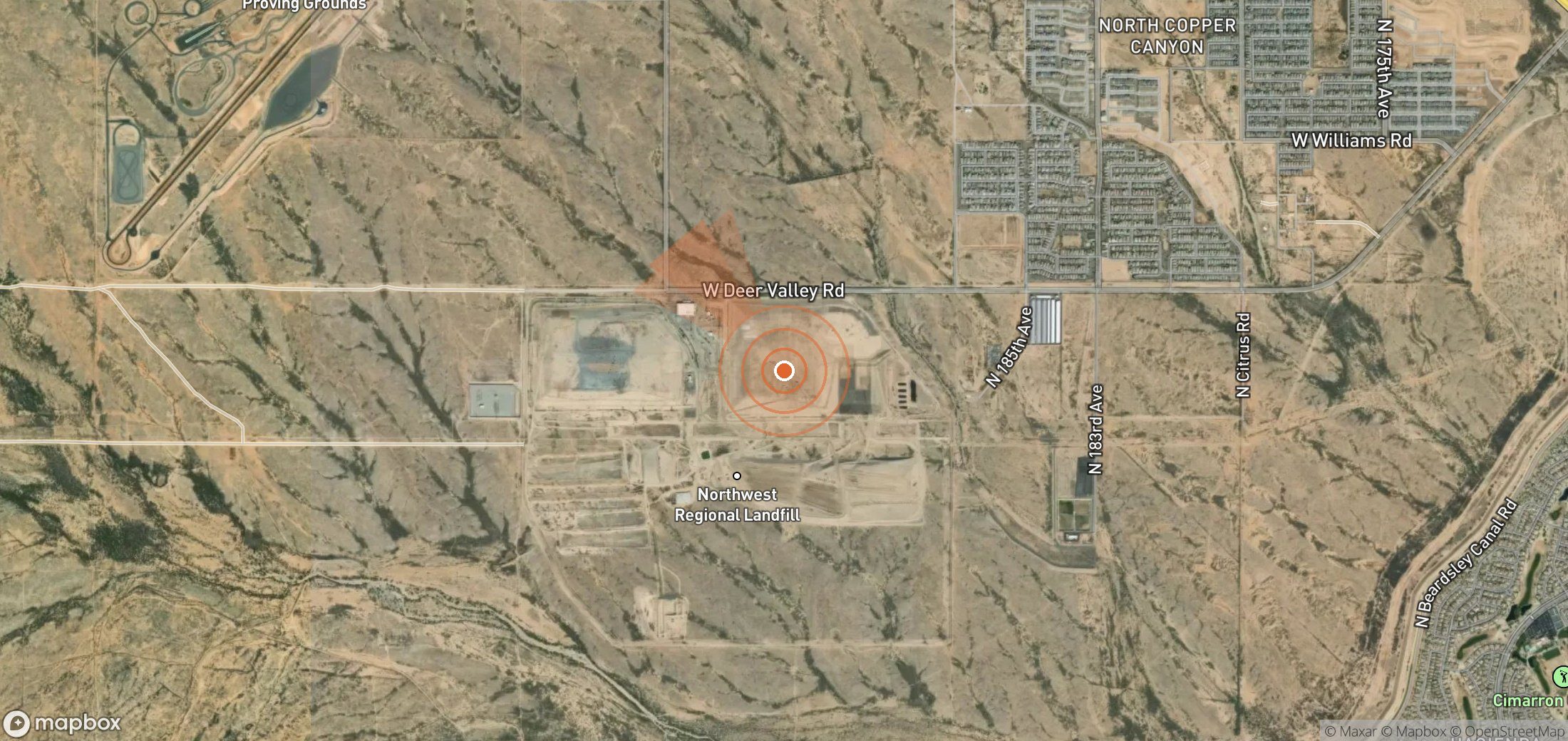 Satellite map of methane plume locations in United States