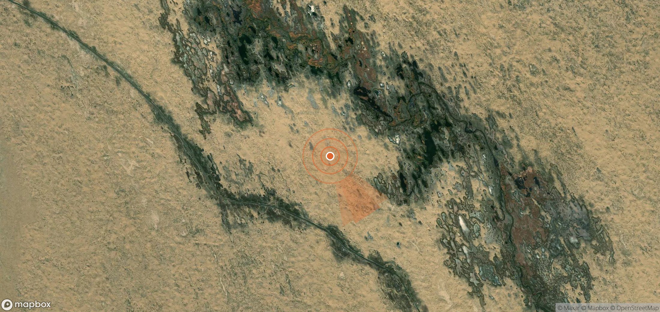 Satellite map of methane plume locations in Turkmenistan