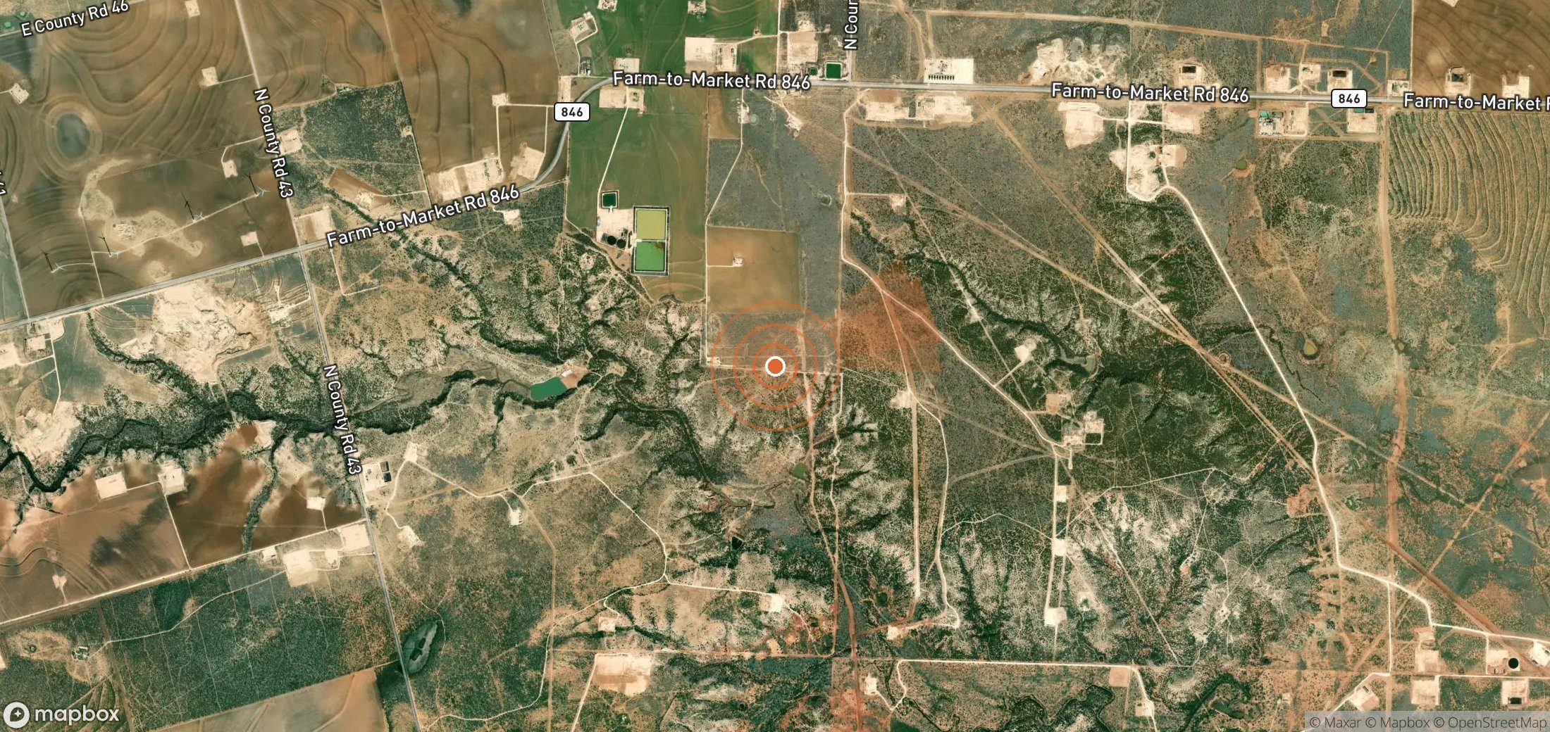 Satellite map of methane plume locations in United States